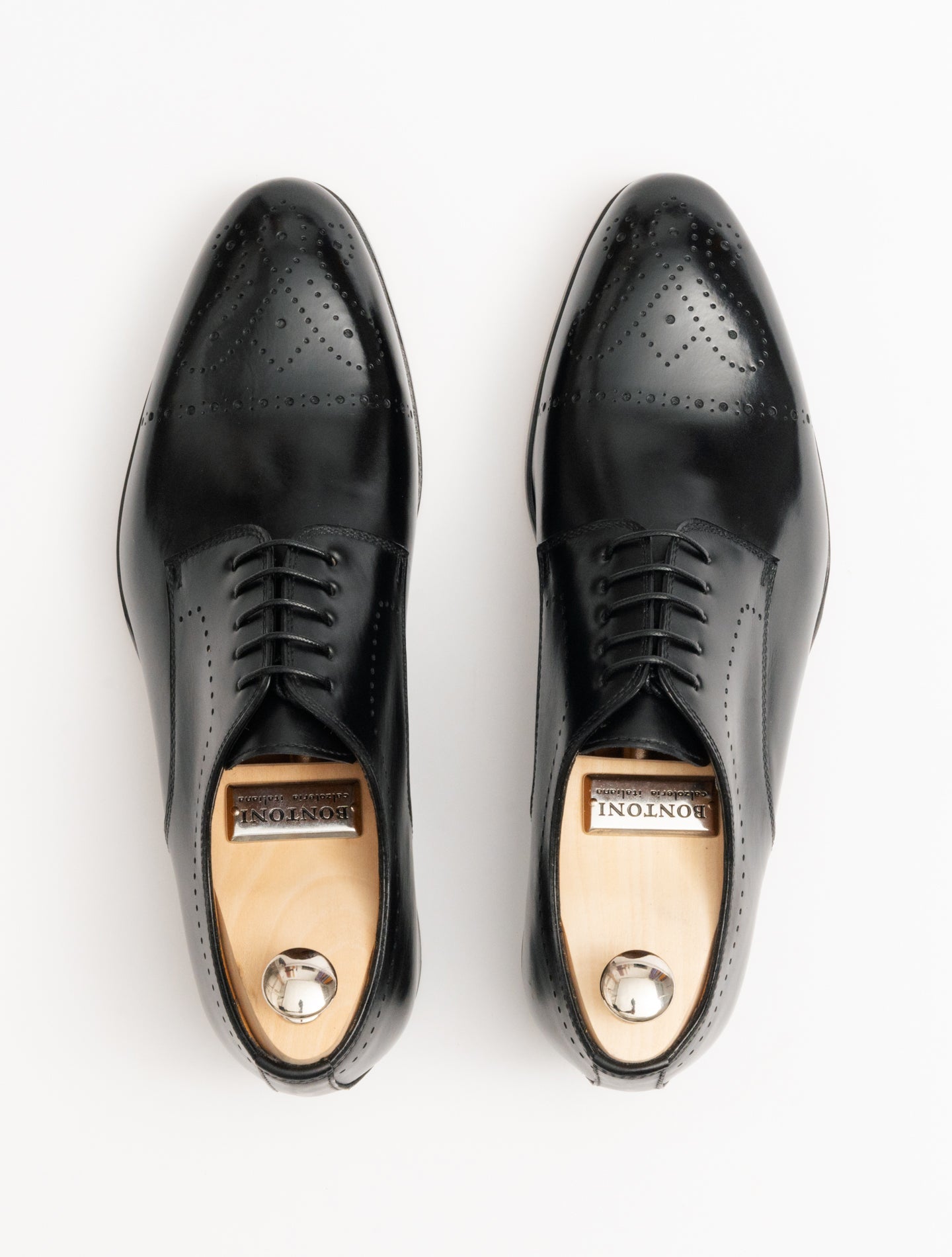 Brera II Derby Brogue Shoe Black Bontoni Shoes 42
