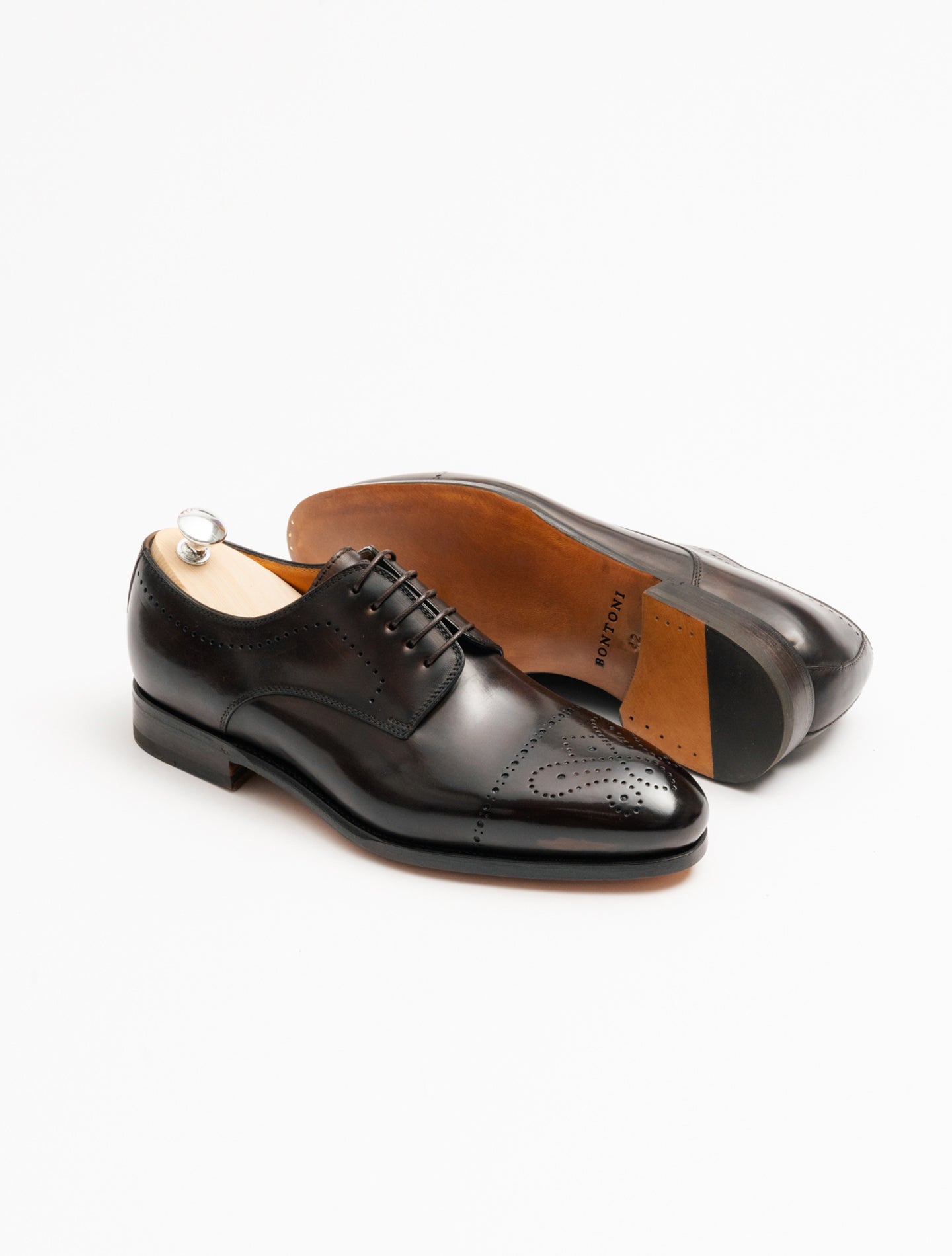 Brera II Derby Brogue Shoe Brown Bontoni Shoes 42