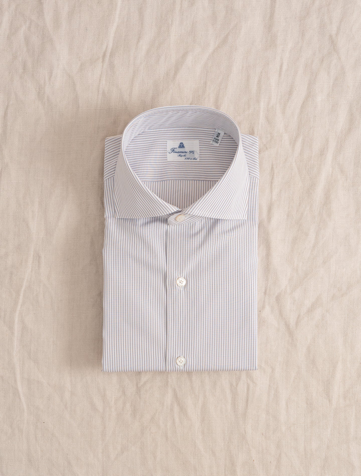 Brown Striped Eduardo 170 Shirt White Finamore Shirts 39