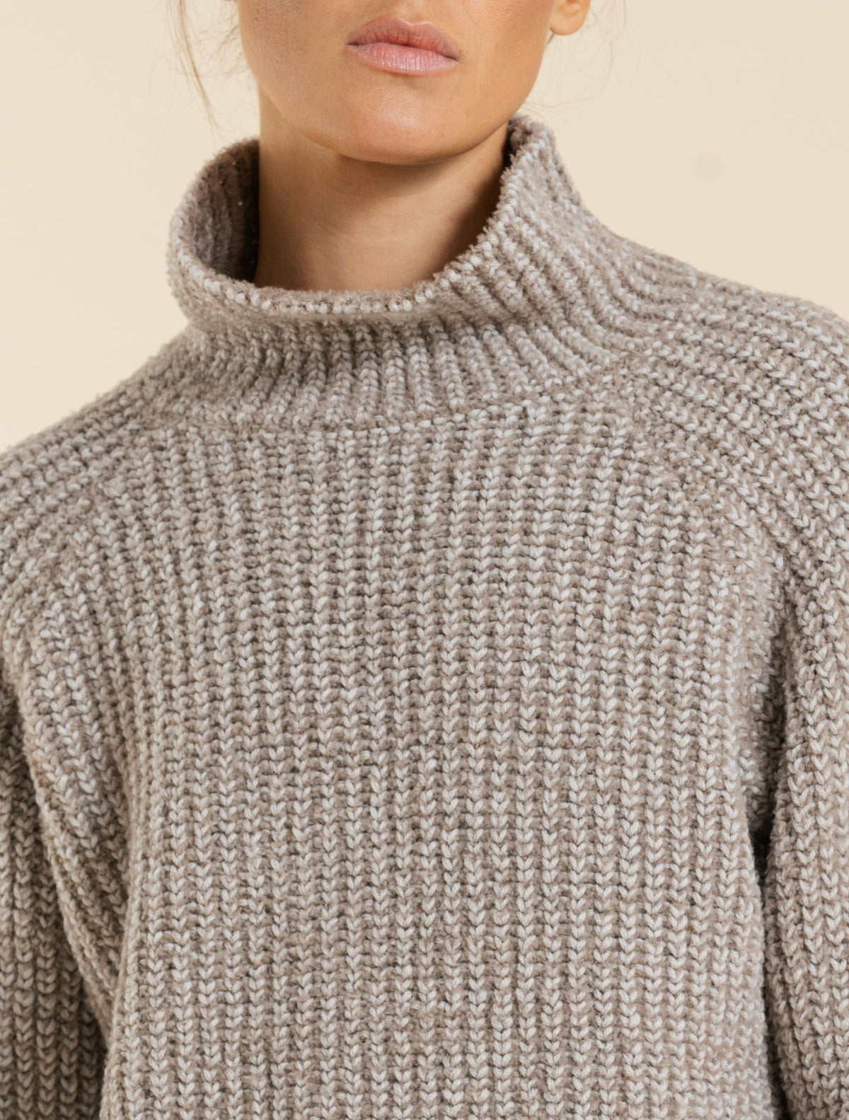 Bruna Raglan Lushwool Turtleneck Beige Fedeli Knitwear S