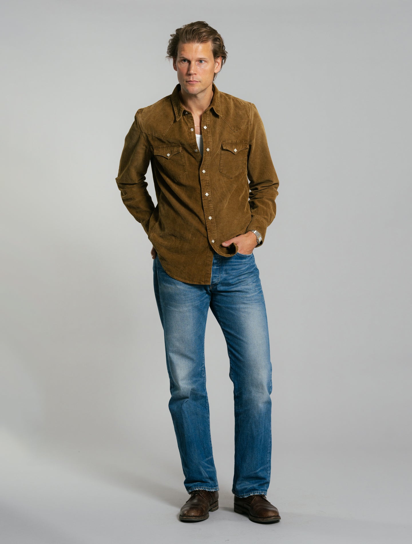 Buffalo West Cotton Corduroy Shirt Tan RRL Shirts M