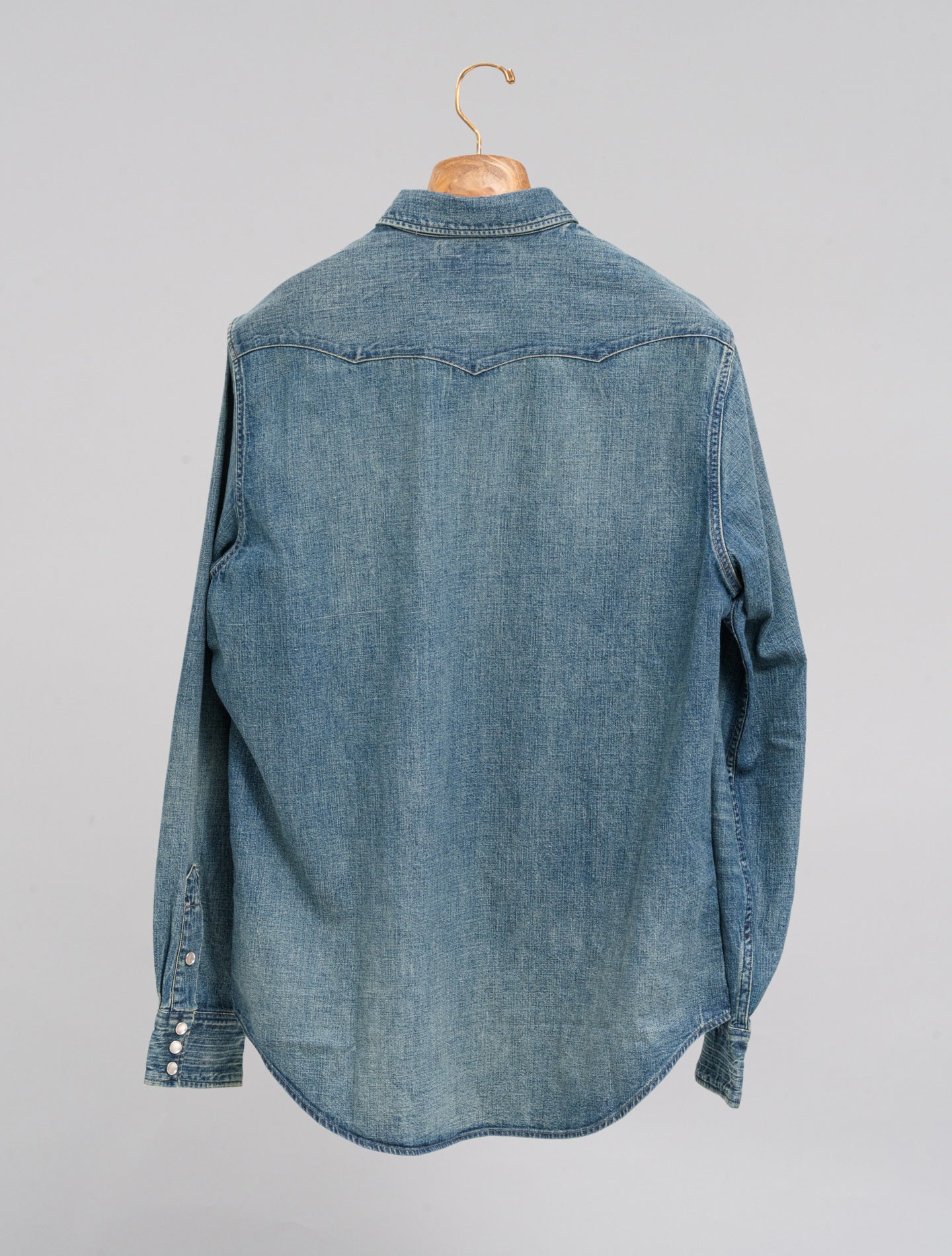 Buffalo West Long Sleeve Sport Shirt Denim Dark Wash RRL Shirts S