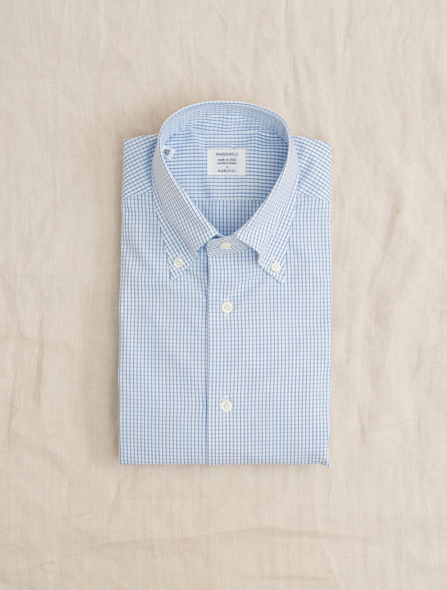 Button Down Checked Shirt Light Blue | Gabucci