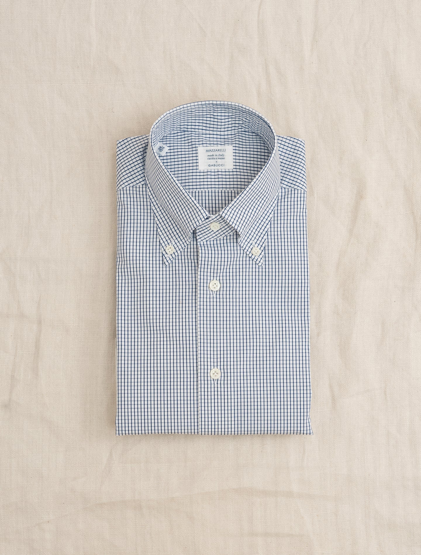 Button Down Checked Shirt Navy | Gabucci