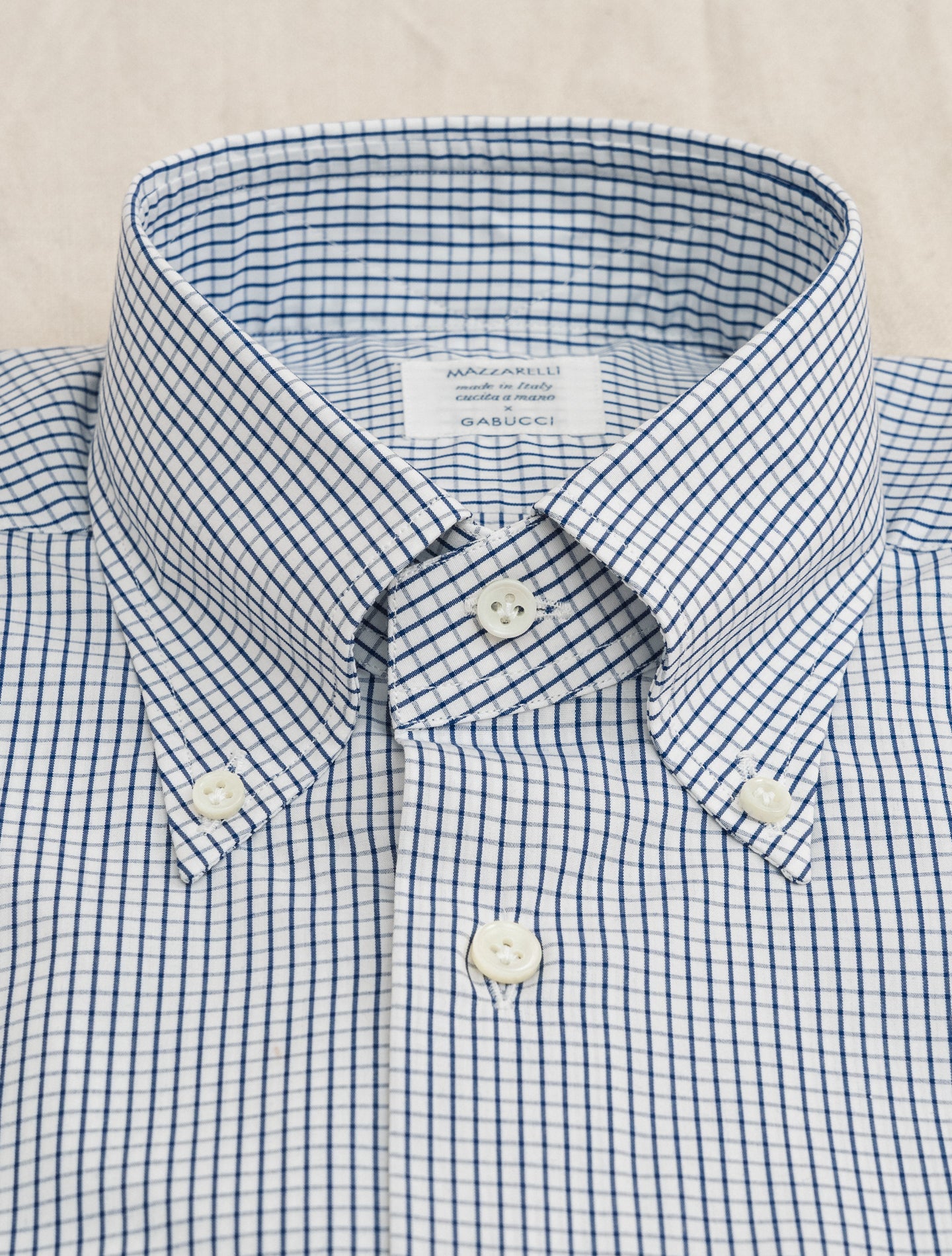 Button Down Checked Shirt Navy | Gabucci