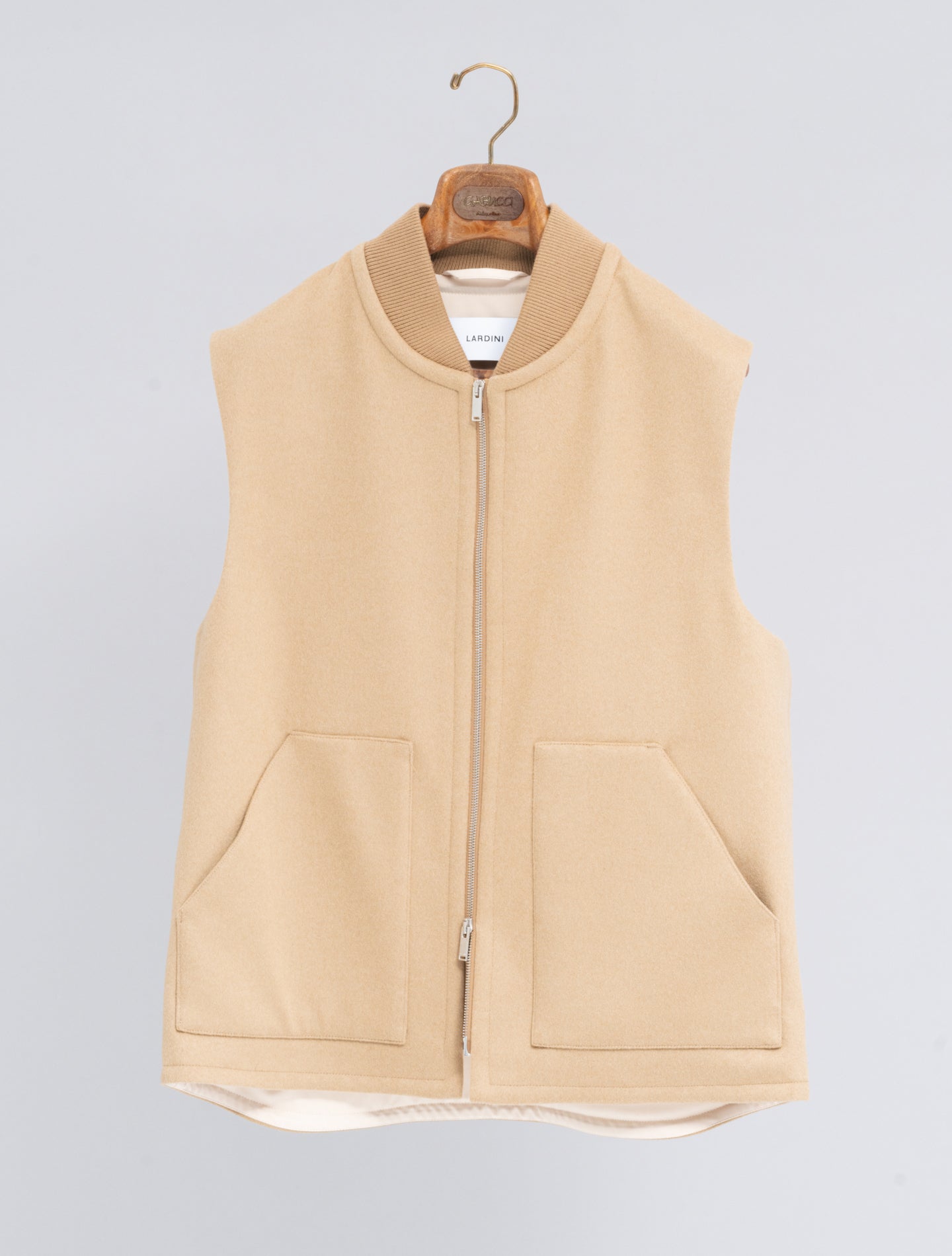 Byrne Loro Piana Wool Vest Camel Lardini Outerwear 50