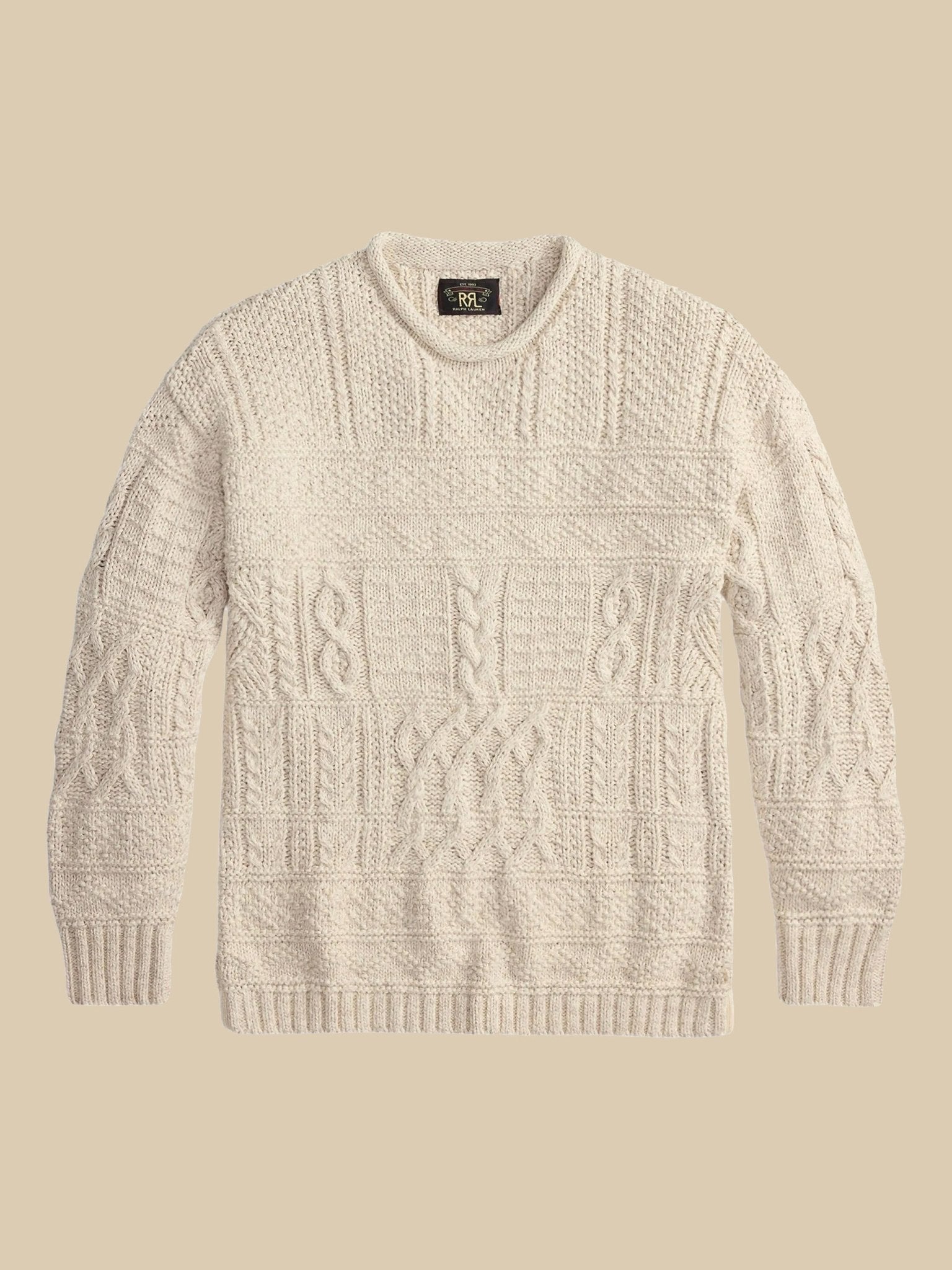 Cable - Knit Roll Neck Jumper Cream RRL Knitwear S