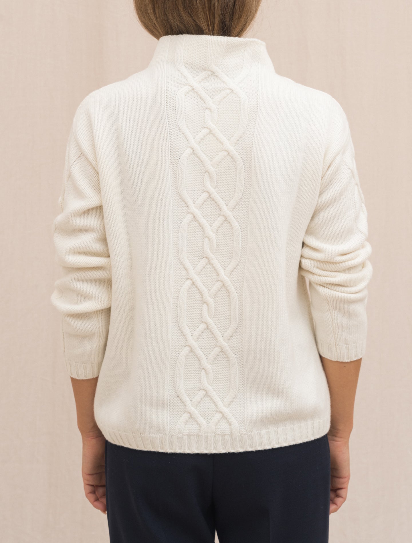 Cable Knitted Mockneck Off White Morgano Knitwear 40