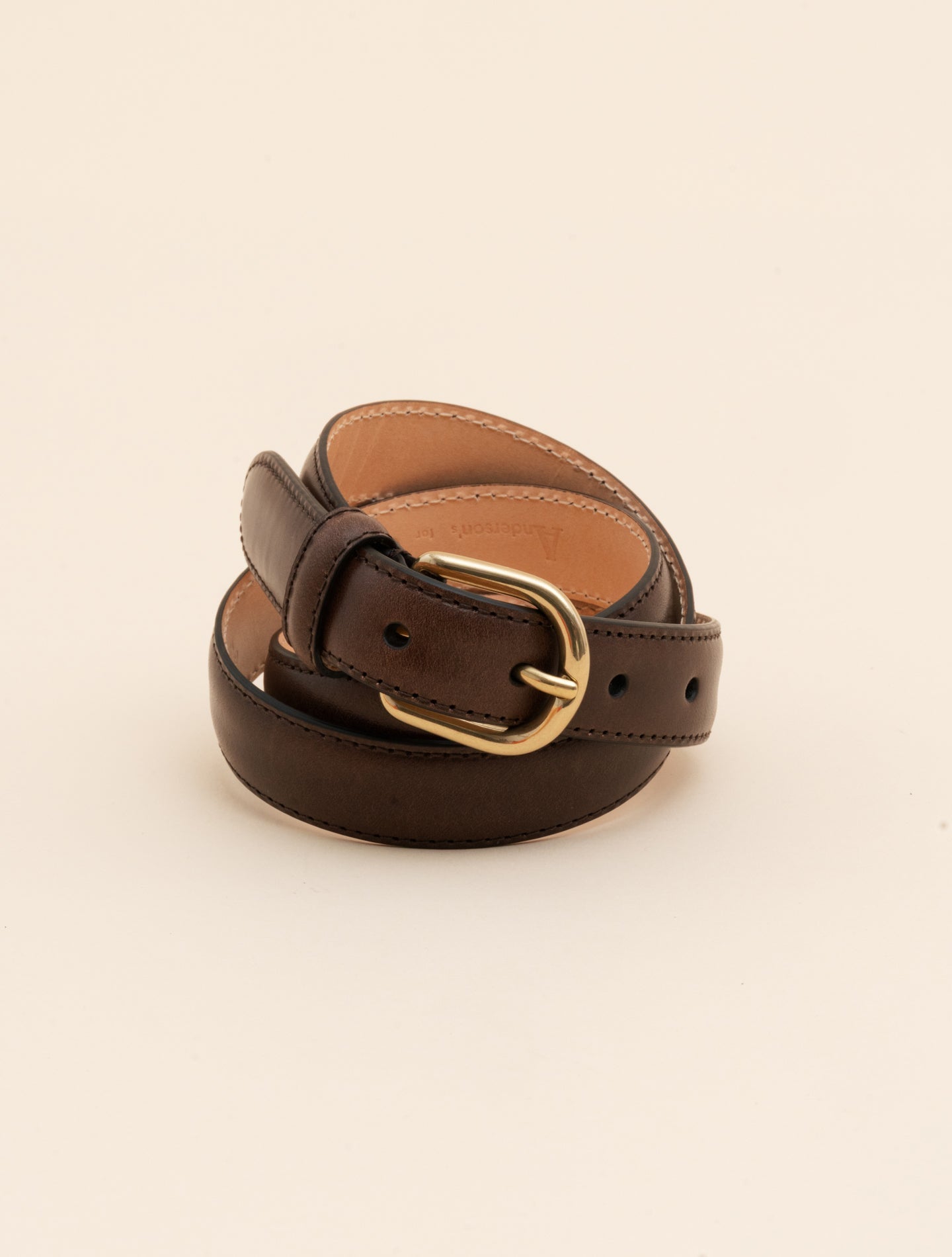 小物 Anderson's belt mash leather calf-leather-belt-brown-80-