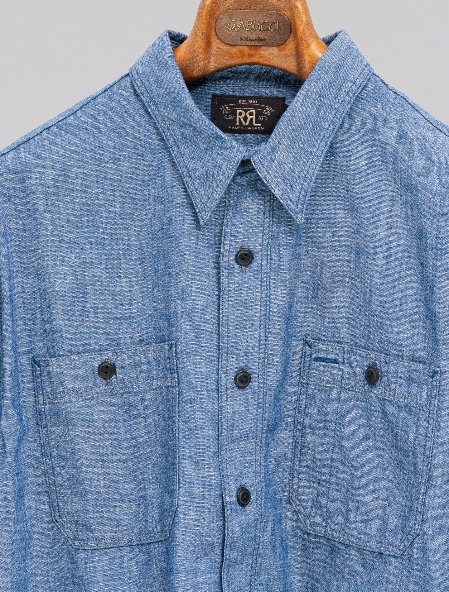 Cameron Ws - Long Sleeve Sport Shirt Medium Wash RRL Shirts S