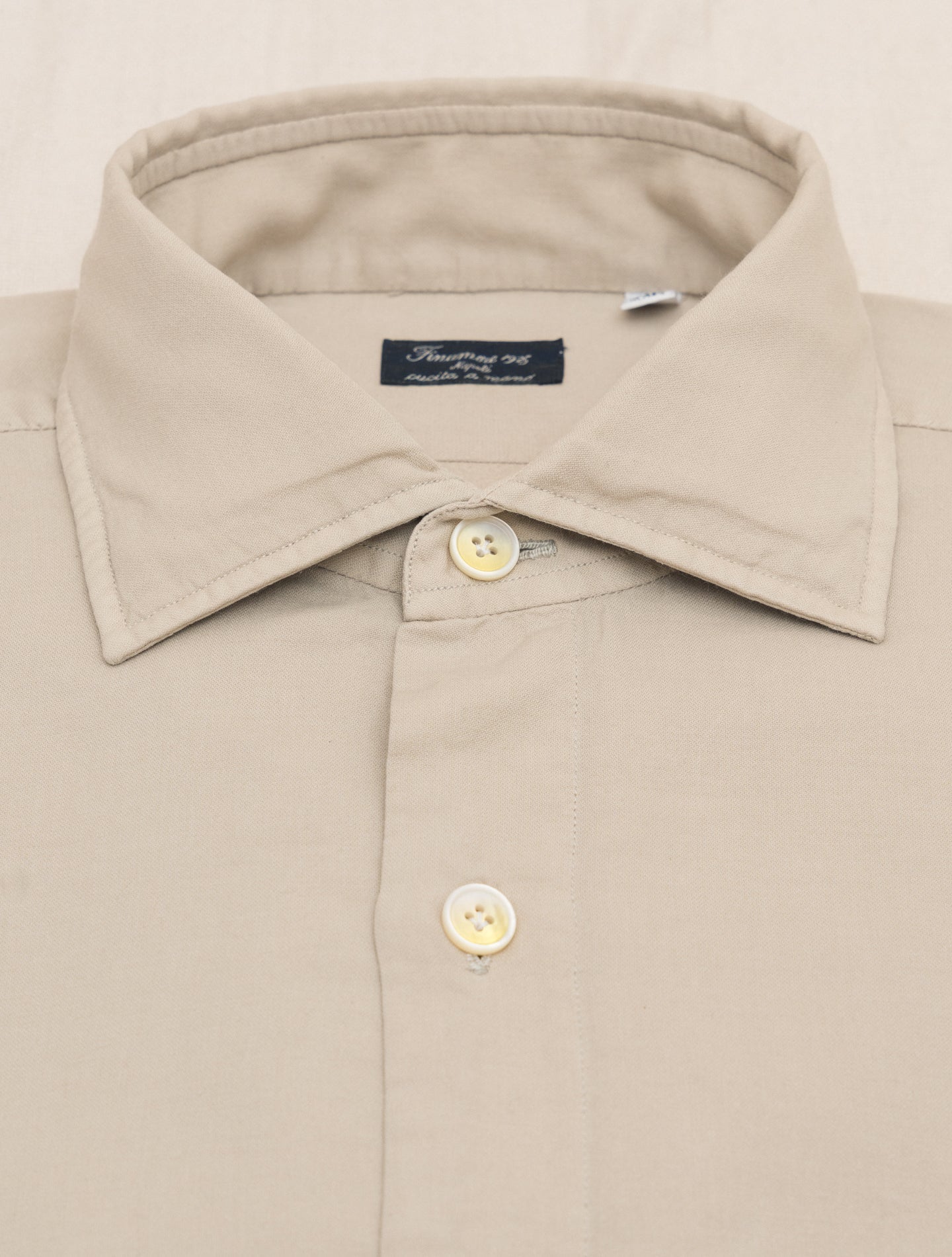 Carlo Riva Cotton Cashmere Eduardo Shirt Beige Finamore Shirts 39