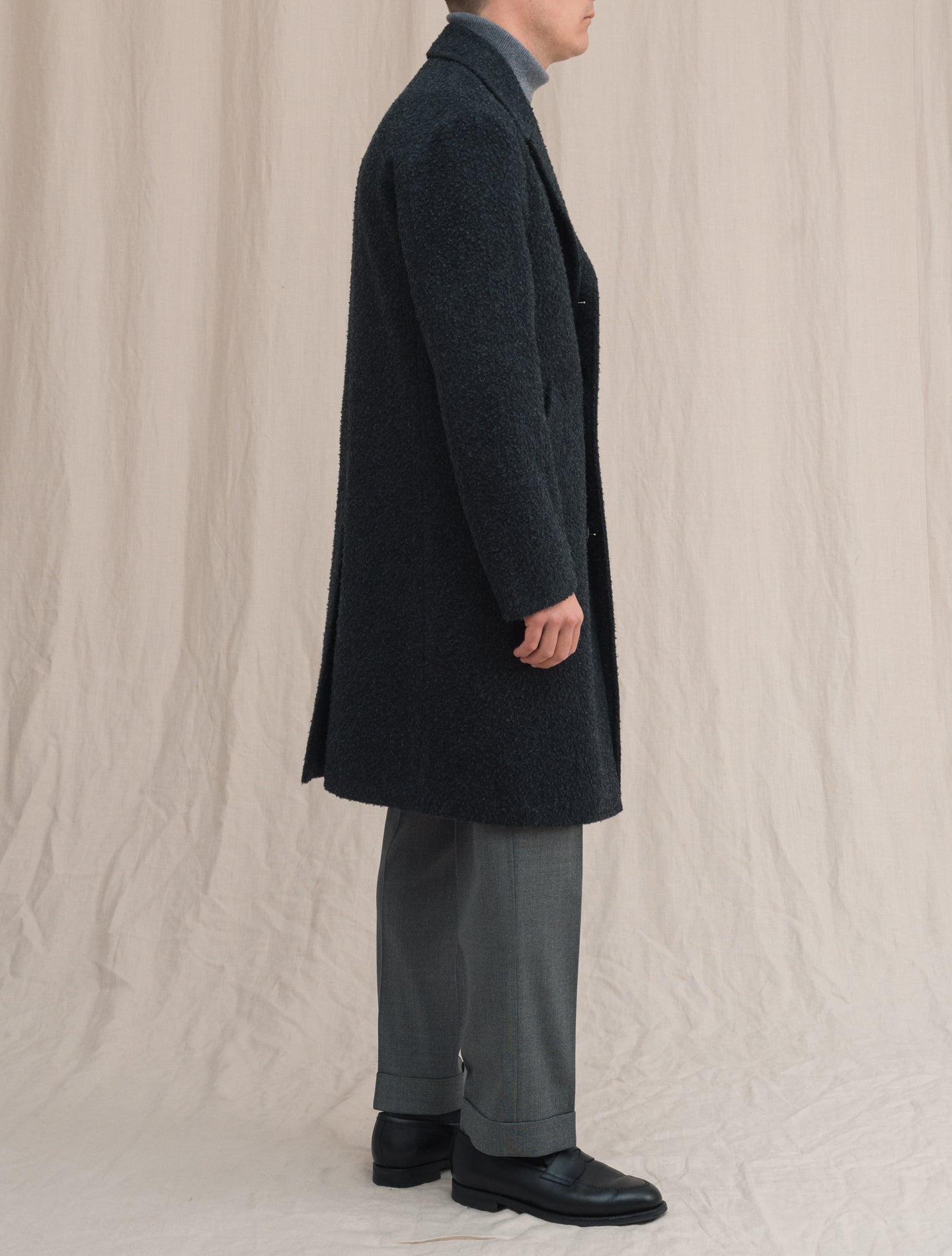 Casentino Wool Coat Grey | Gabucci