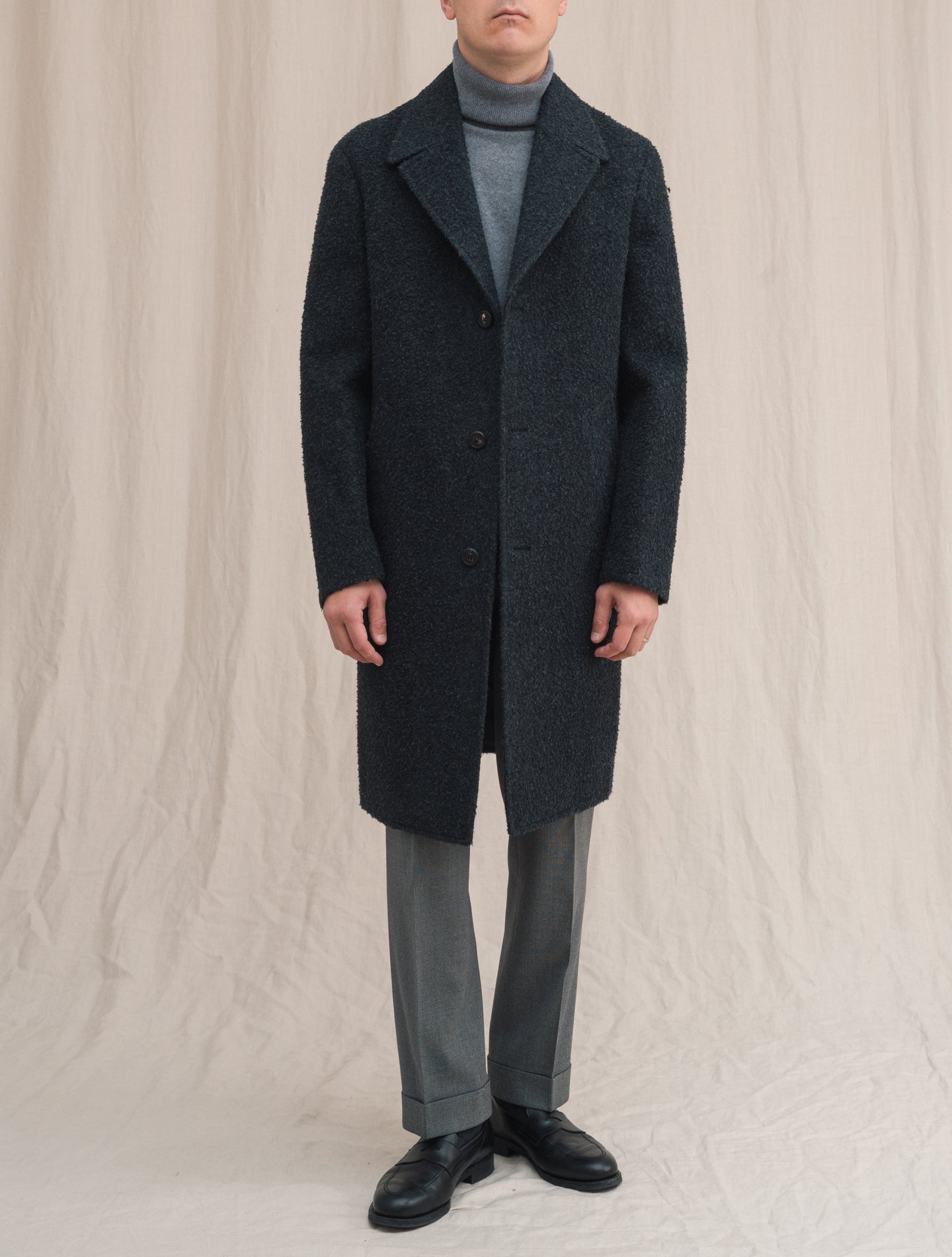 Casentino Wool Coat Grey | Gabucci