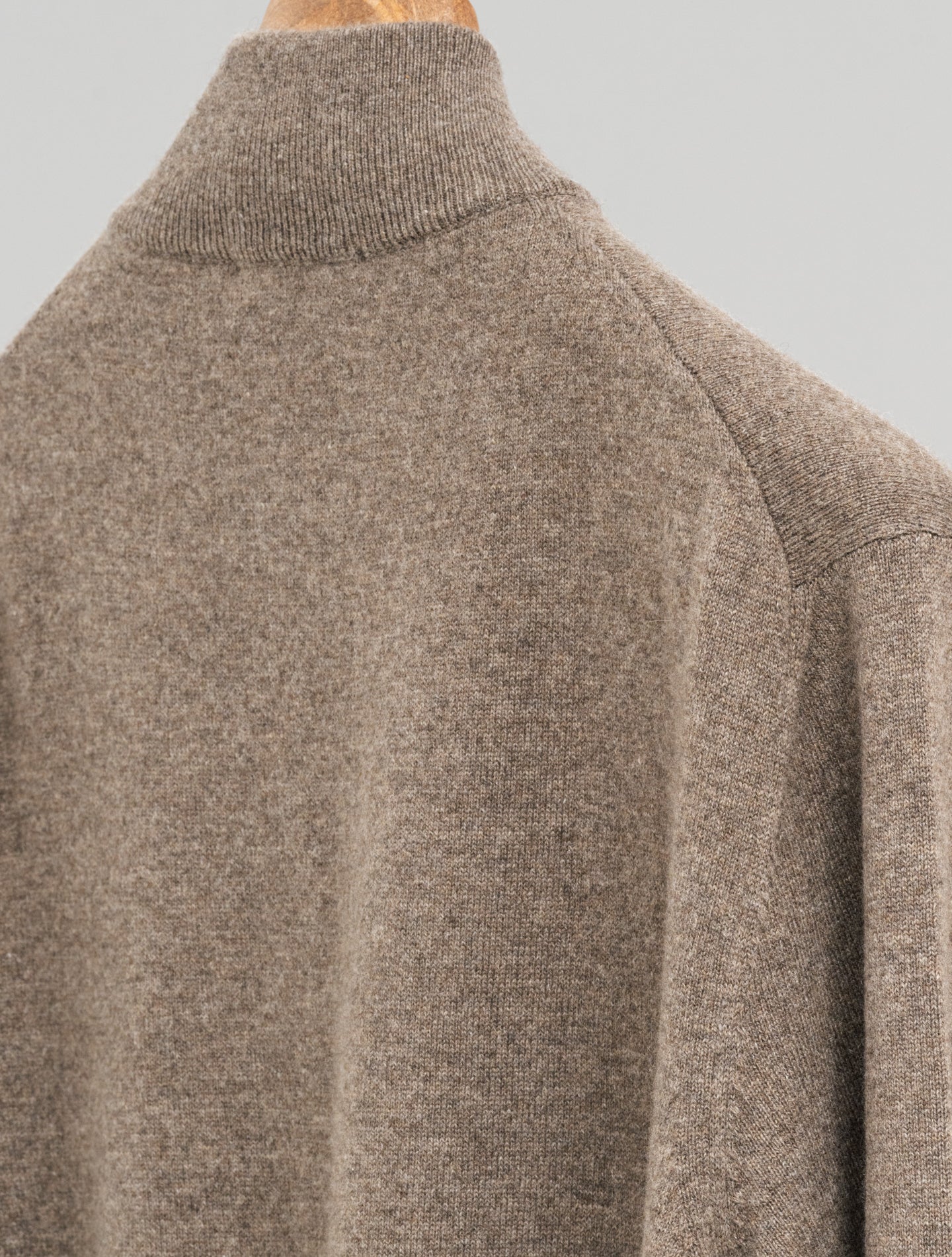Cashmere 1/4 Zip Knitted Sweater Brown Fioroni Knitwear 48