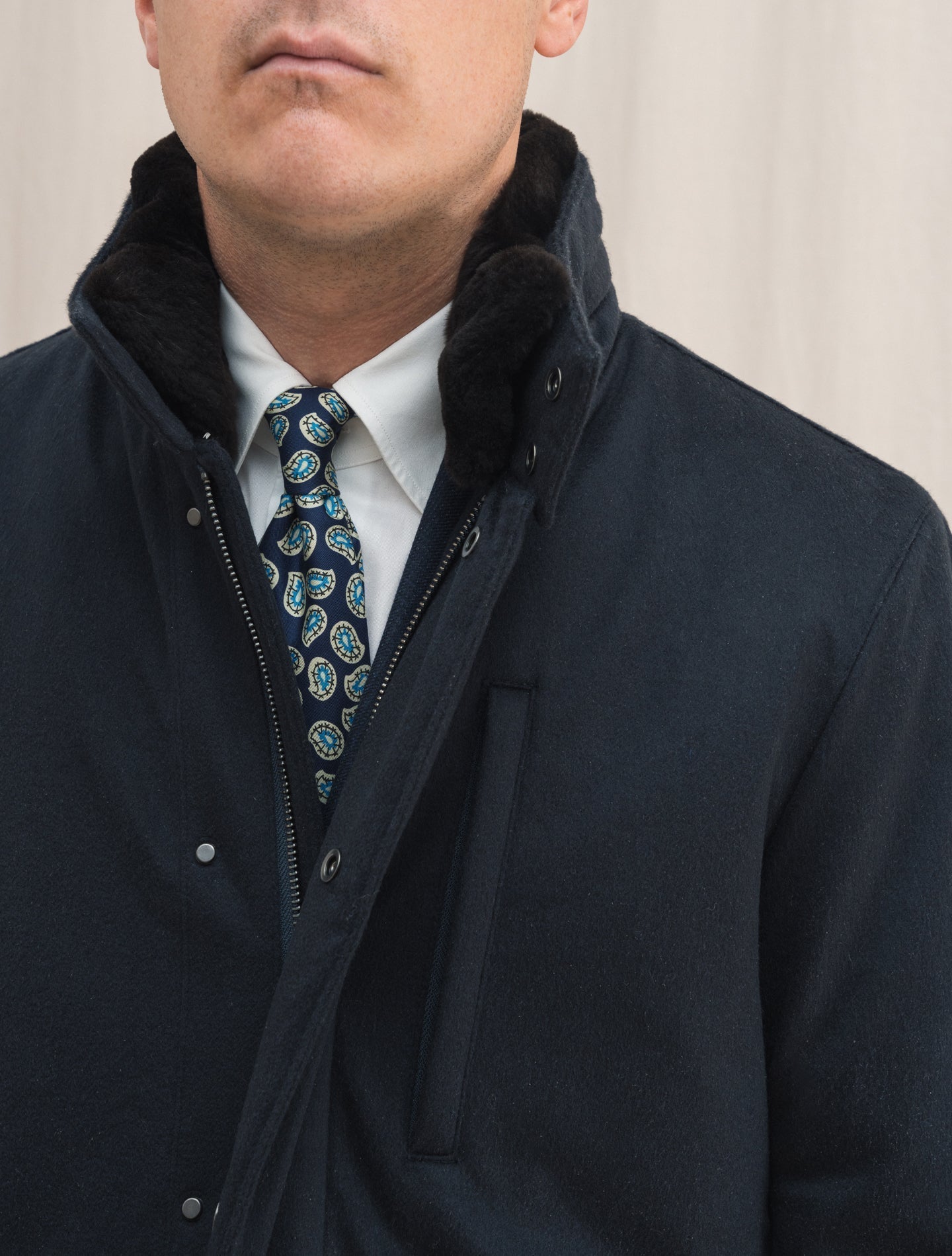 Cashmere Connor Jacket Navy | Gabucci