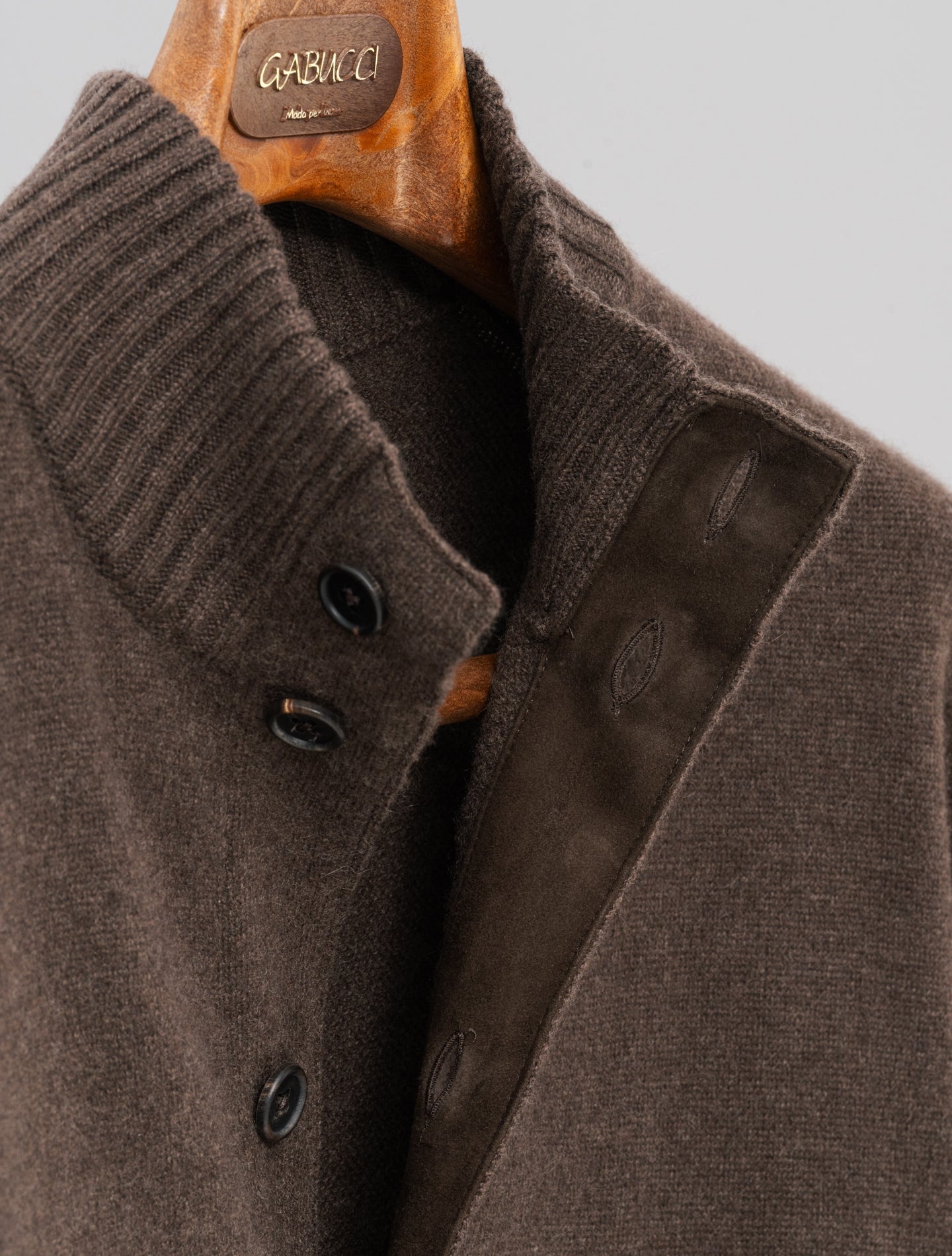 Cashmere Knitted Bomber Dark Brown Fioroni Knitwear 48