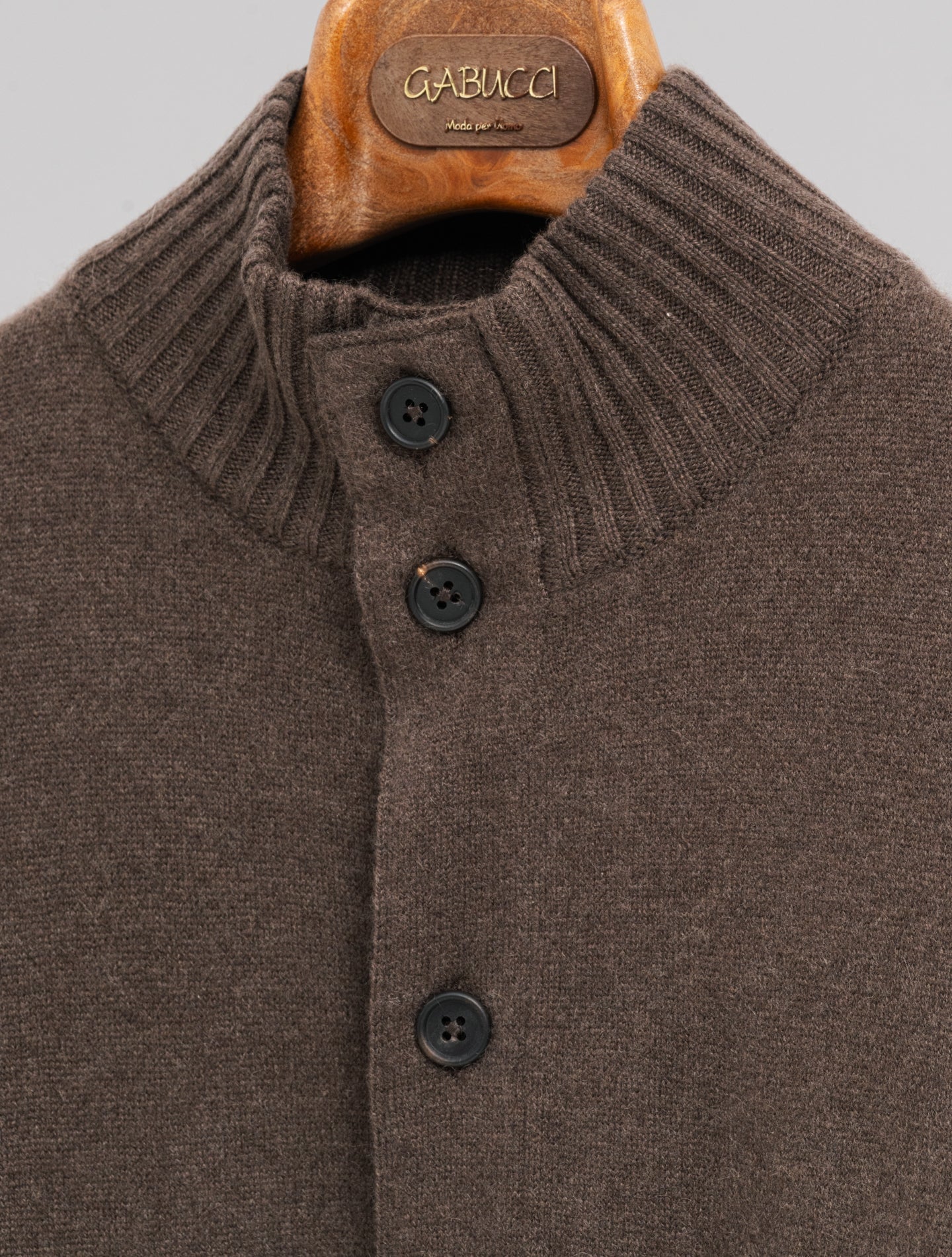 Cashmere Knitted Bomber Dark Brown Fioroni Knitwear 48