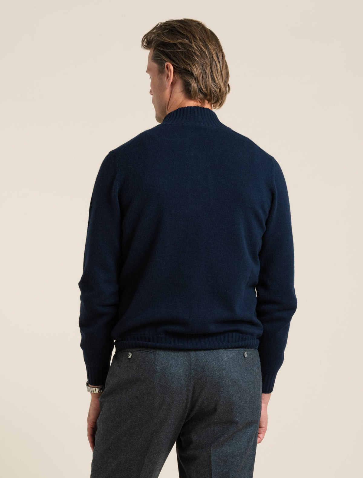Cashmere Knitted Bomber Navy Fioroni Knitwear 48