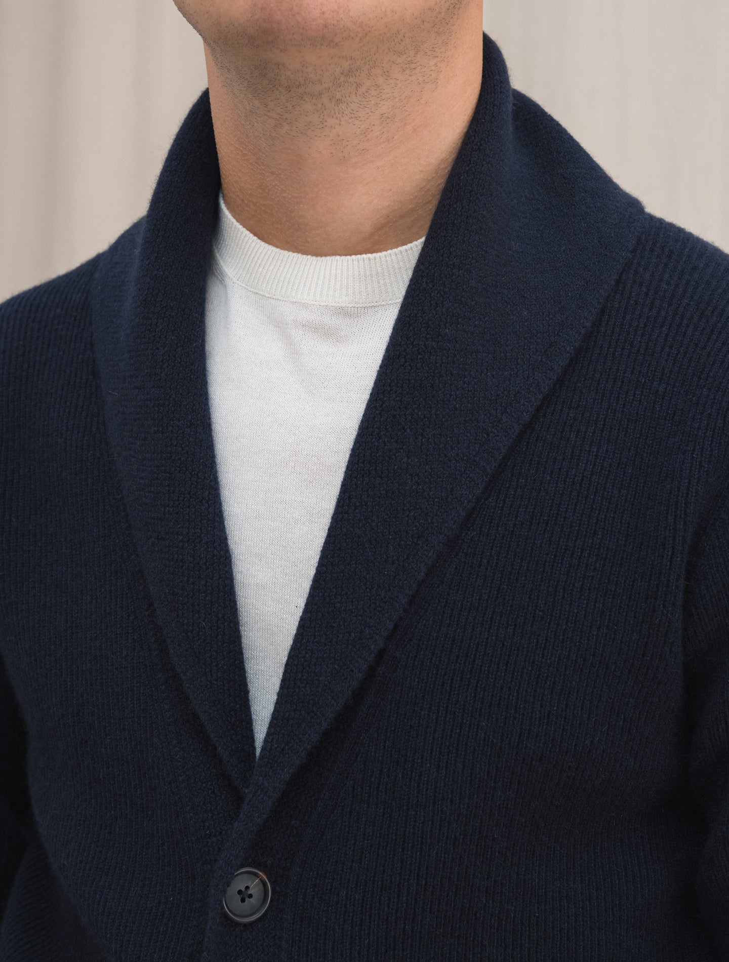 Cashmere Knitted Cardigan Navy | Gabucci