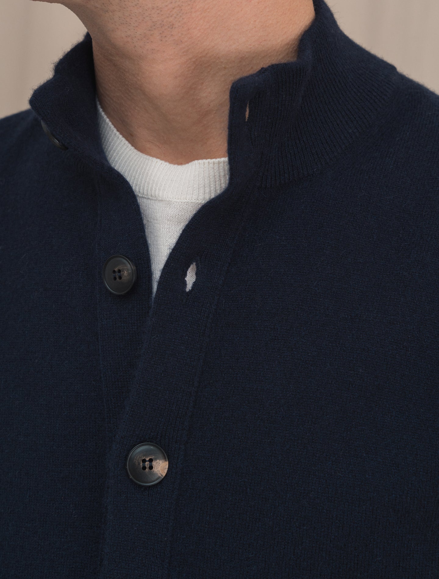 Cashmere Knitted Cardigan Navy | Gabucci