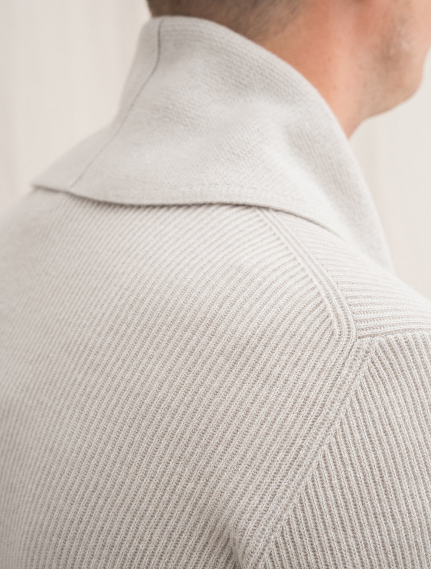 Cashmere Knitted Cardigan Stone | Gabucci