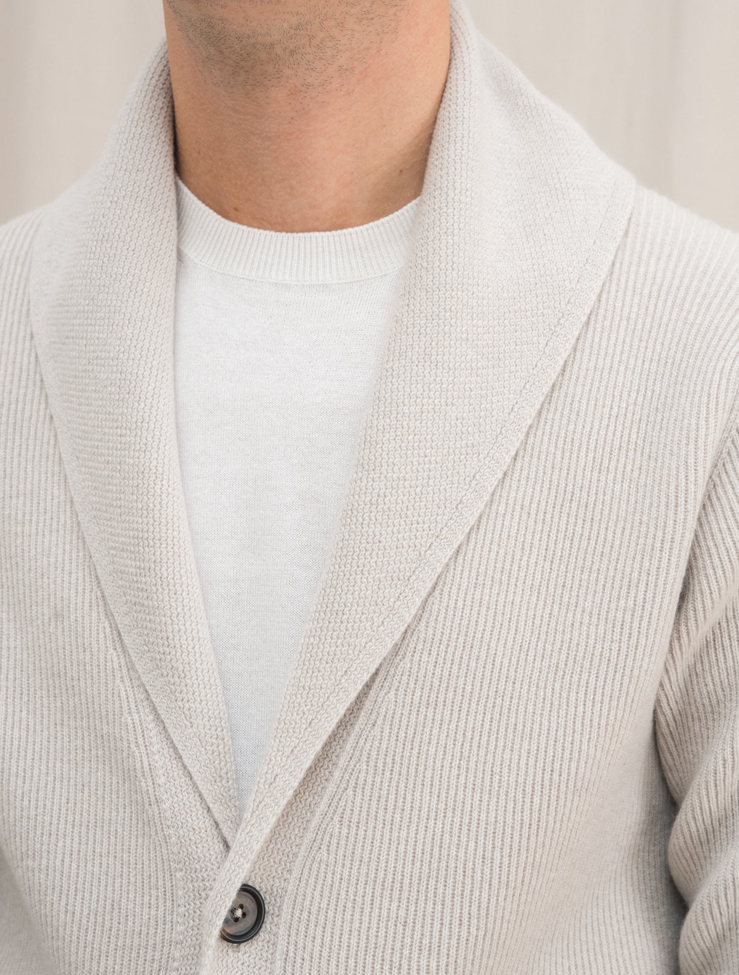 Cashmere Knitted Cardigan Stone | Gabucci