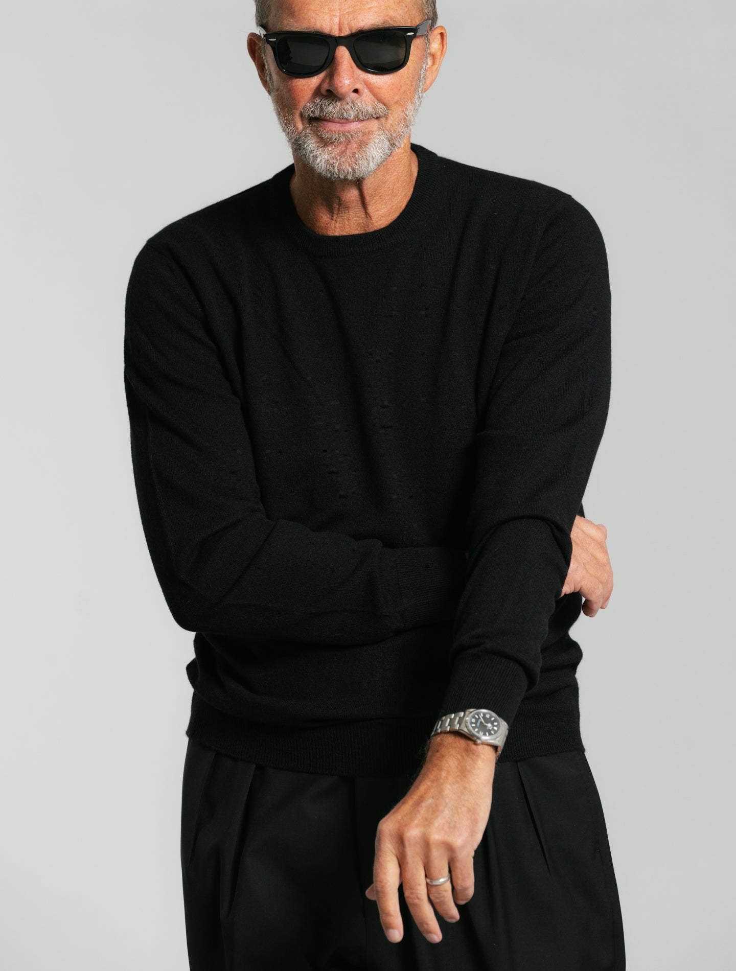 Cashmere Knitted Crewneck Black Gabucci Knitwear 48