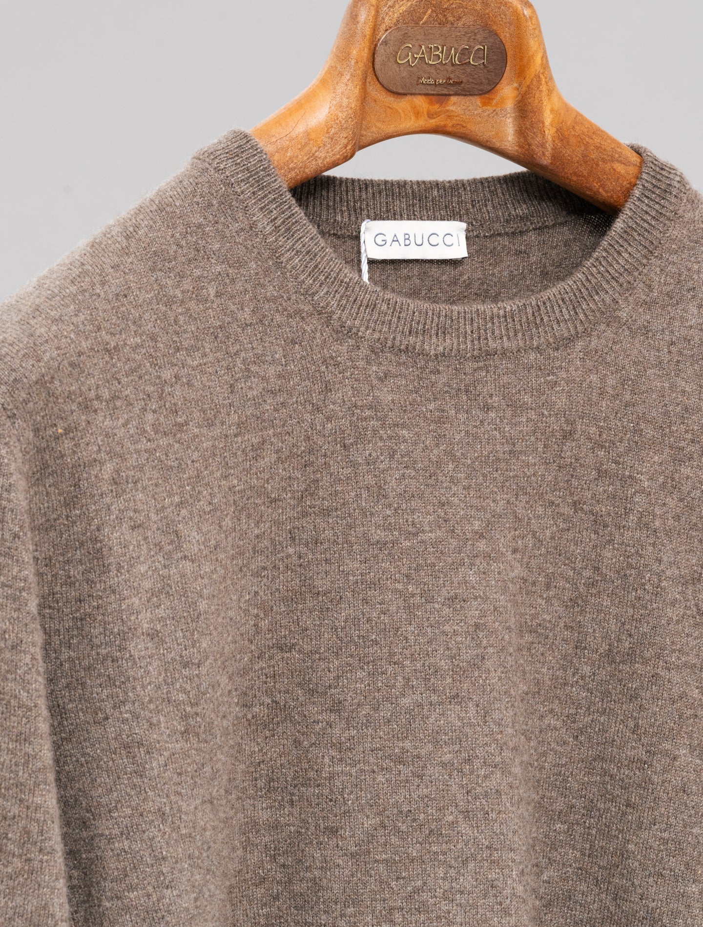 Cashmere Knitted Crewneck Brown Gabucci Knitwear 48