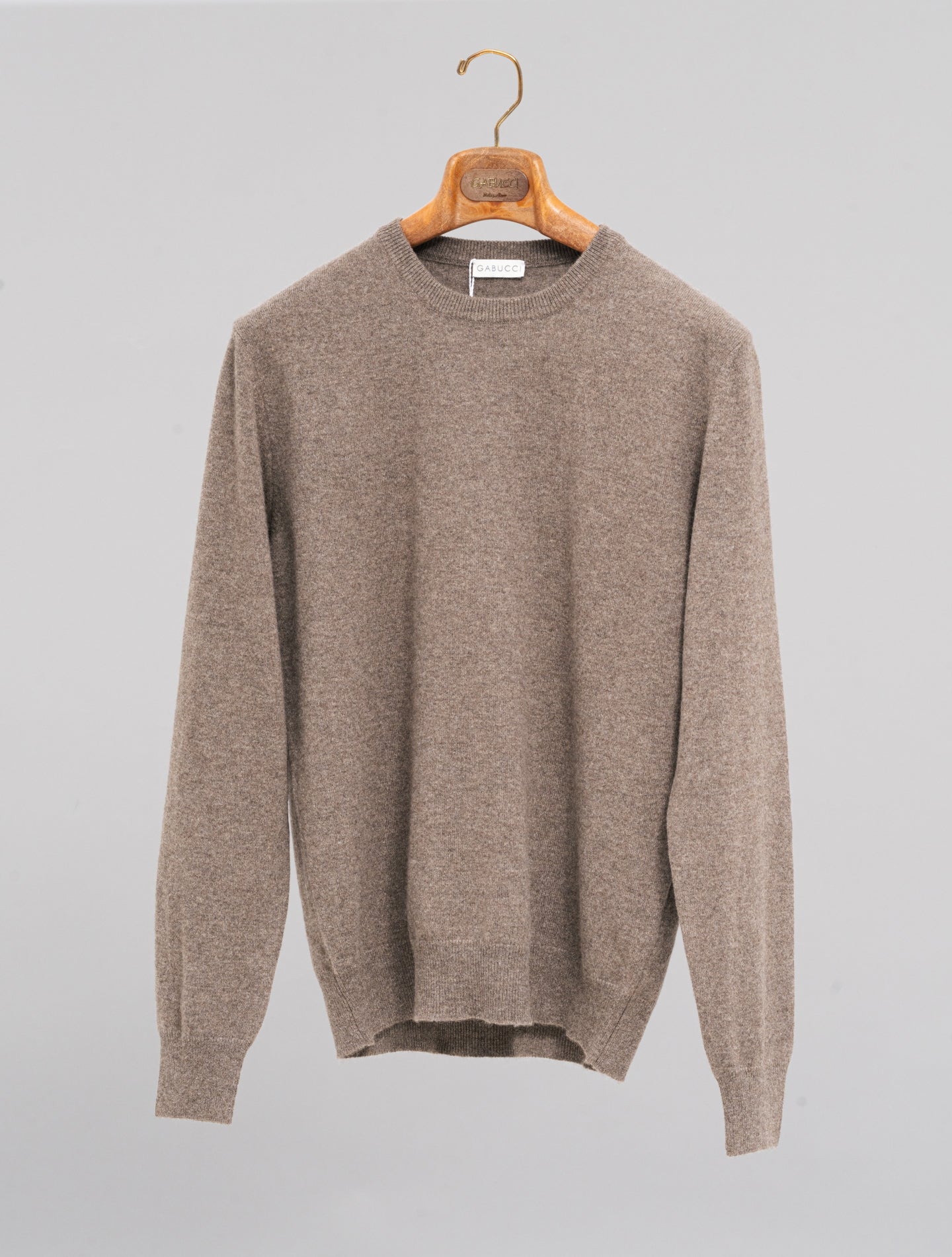 Cashmere Knitted Crewneck Brown Gabucci Knitwear 48