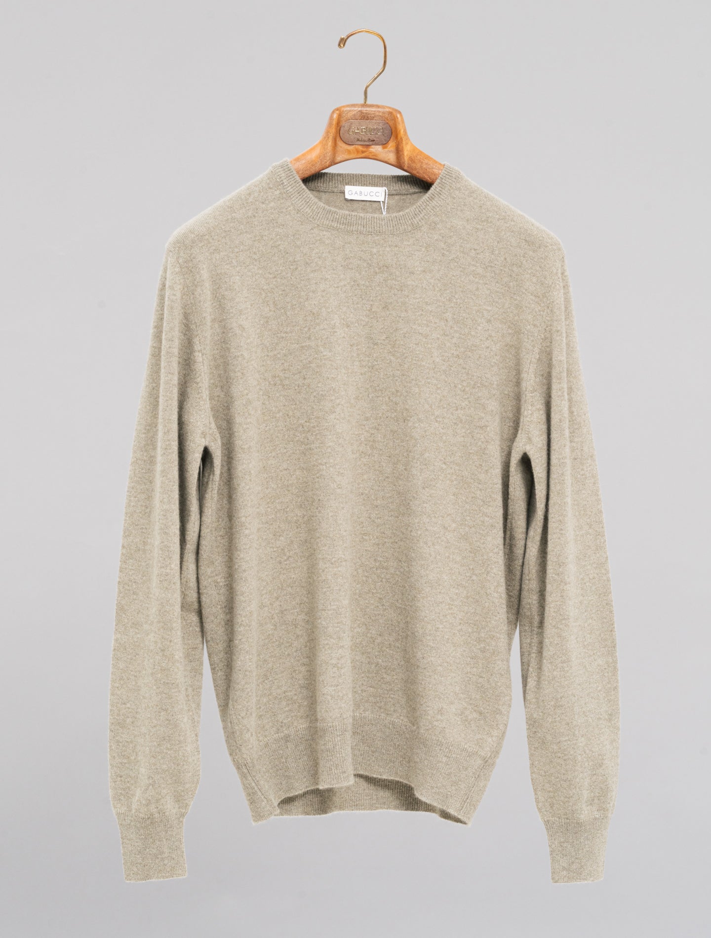 Cashmere Knitted Crewneck Green Gabucci Knitwear 48