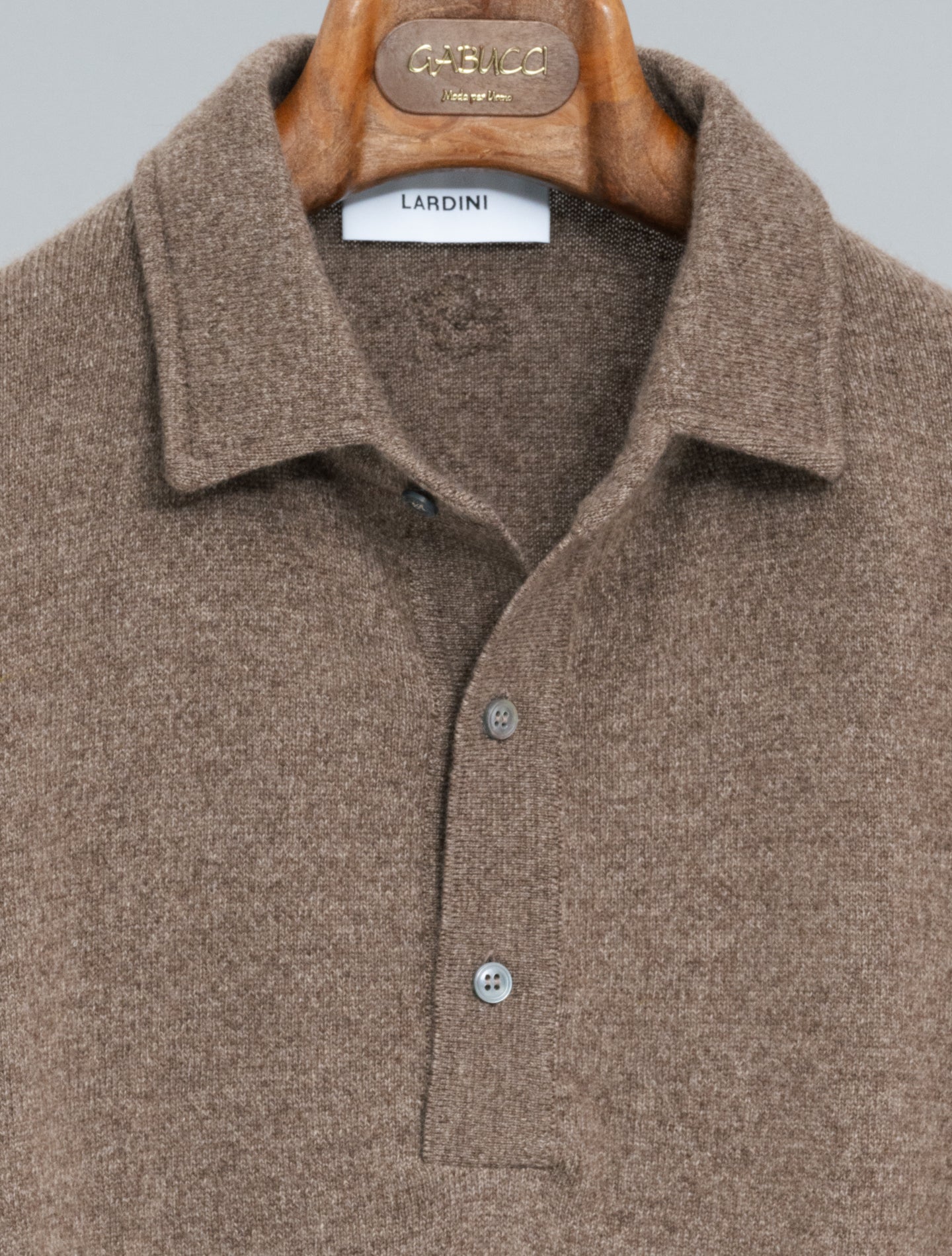 Cashmere Knitted Polo Shirt Brown Lardini Polo shirts S