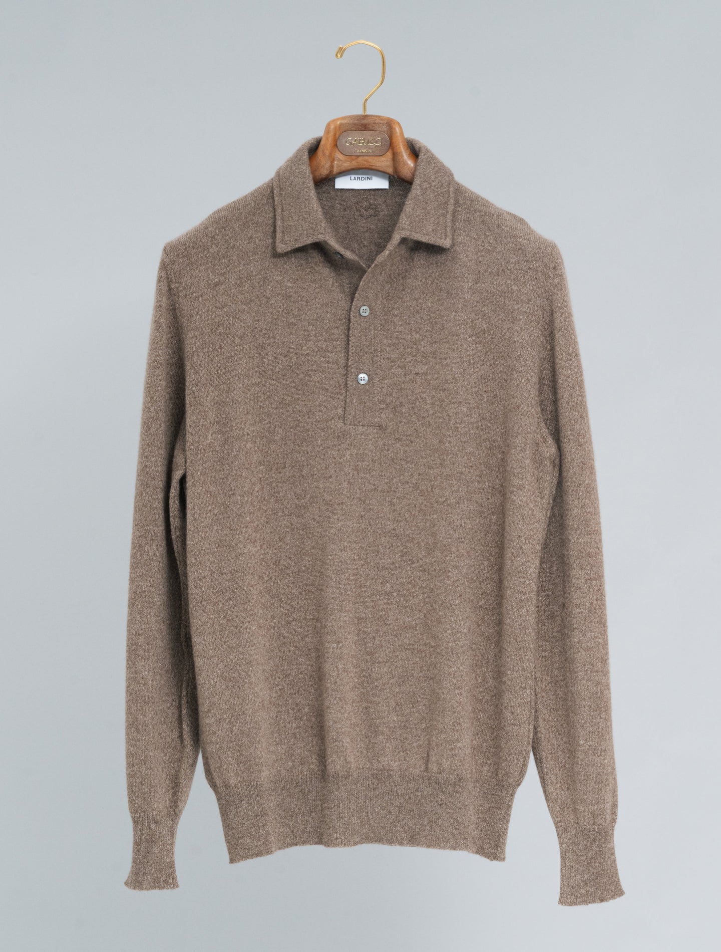 Cashmere Knitted Polo Shirt Brown Lardini Polo shirts S