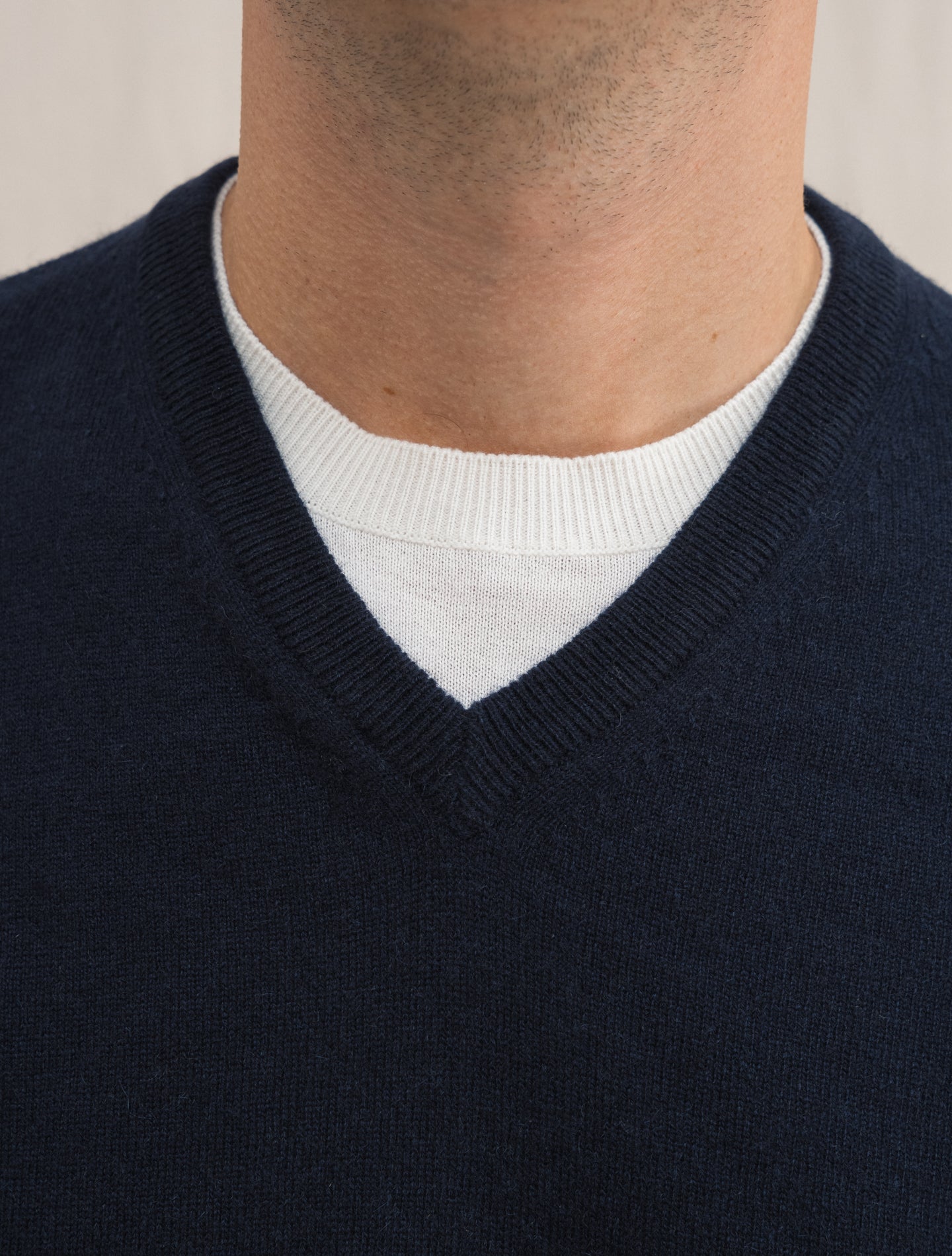 Cashmere Knitted V - Neck Navy Fioroni Knitwear 48