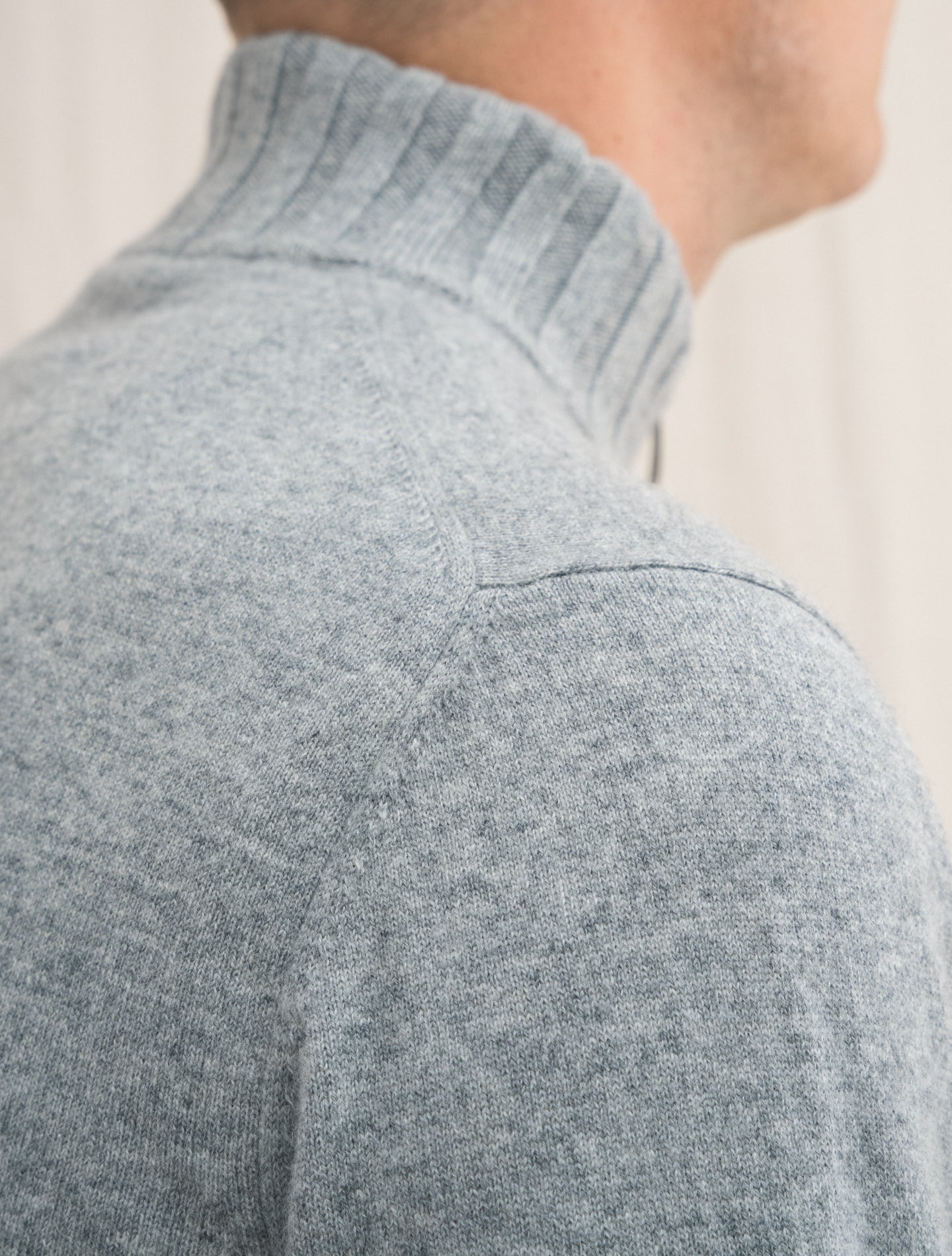 Cashmere Knitted Zip Bomber Grey | Gabucci