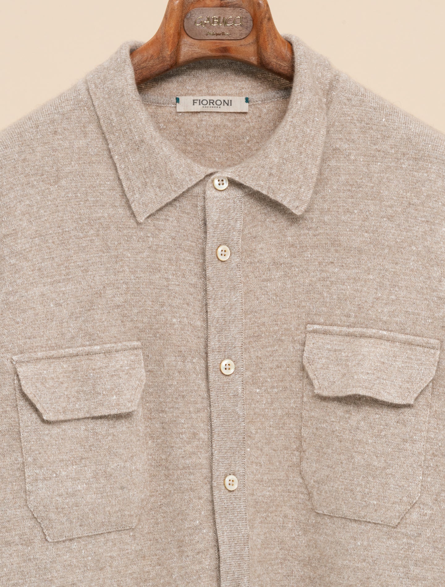 Cashmere Linen Shirt Cardigan | Fioroni Knitwear | Gabucci