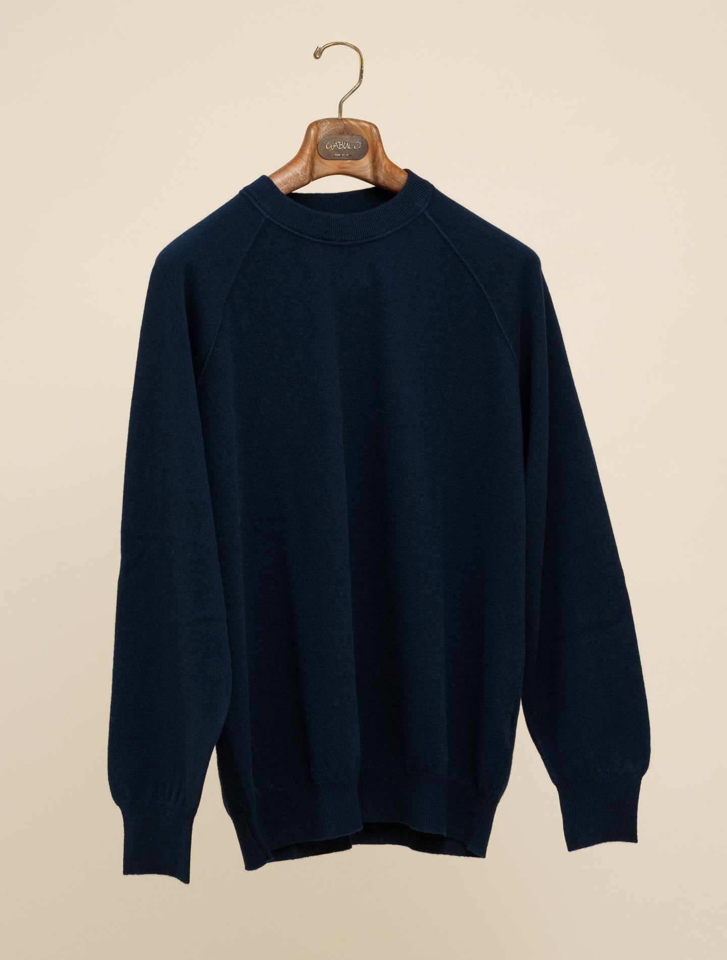 Cashmere Raglan Crewneck Sweater Navy Fedeli Knitwear S