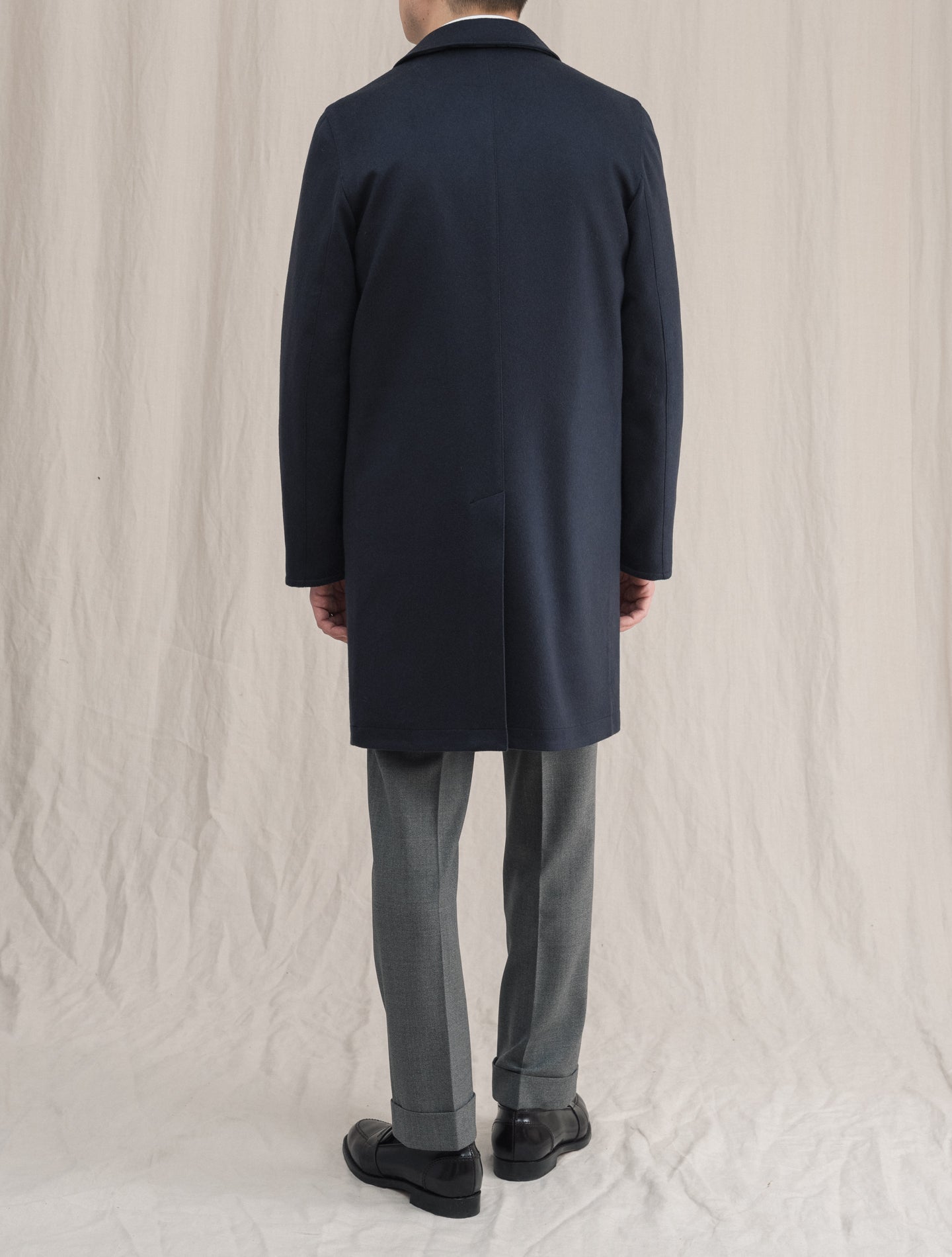 Cashmere Reversible Coat Navy | Gabucci