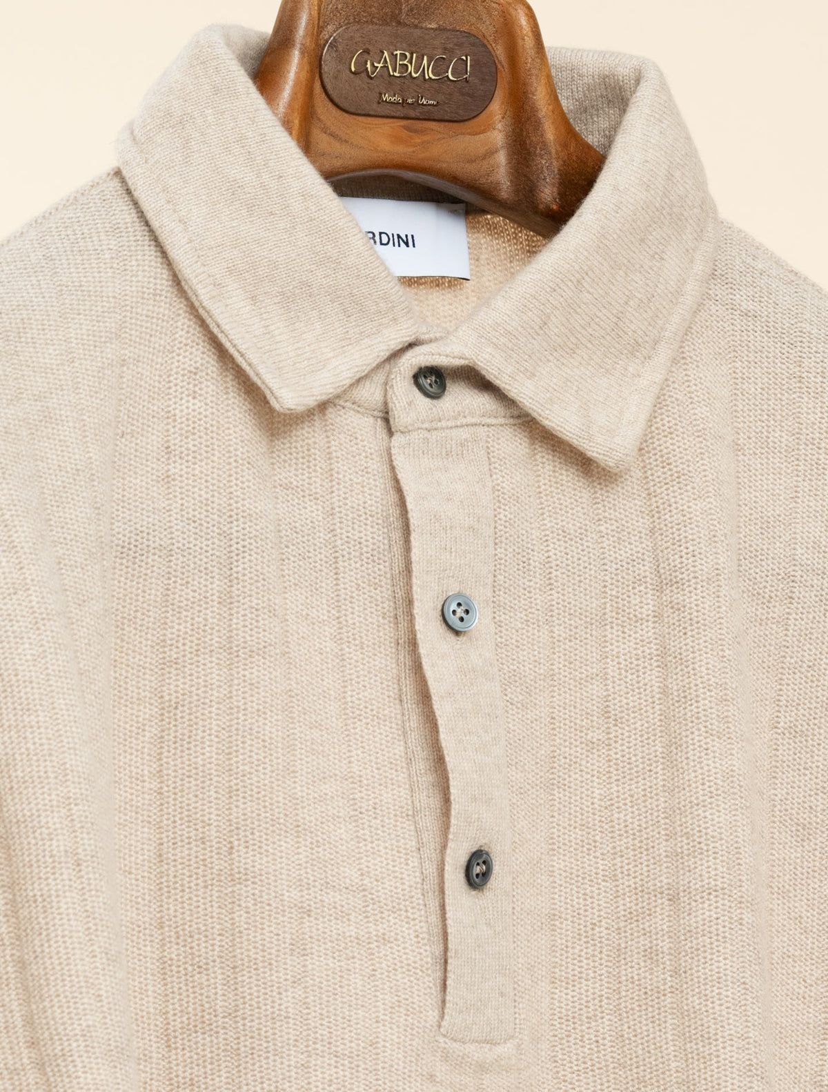 Cashmere Ribb Polo Shirt Sand Lardini Polo shirts S