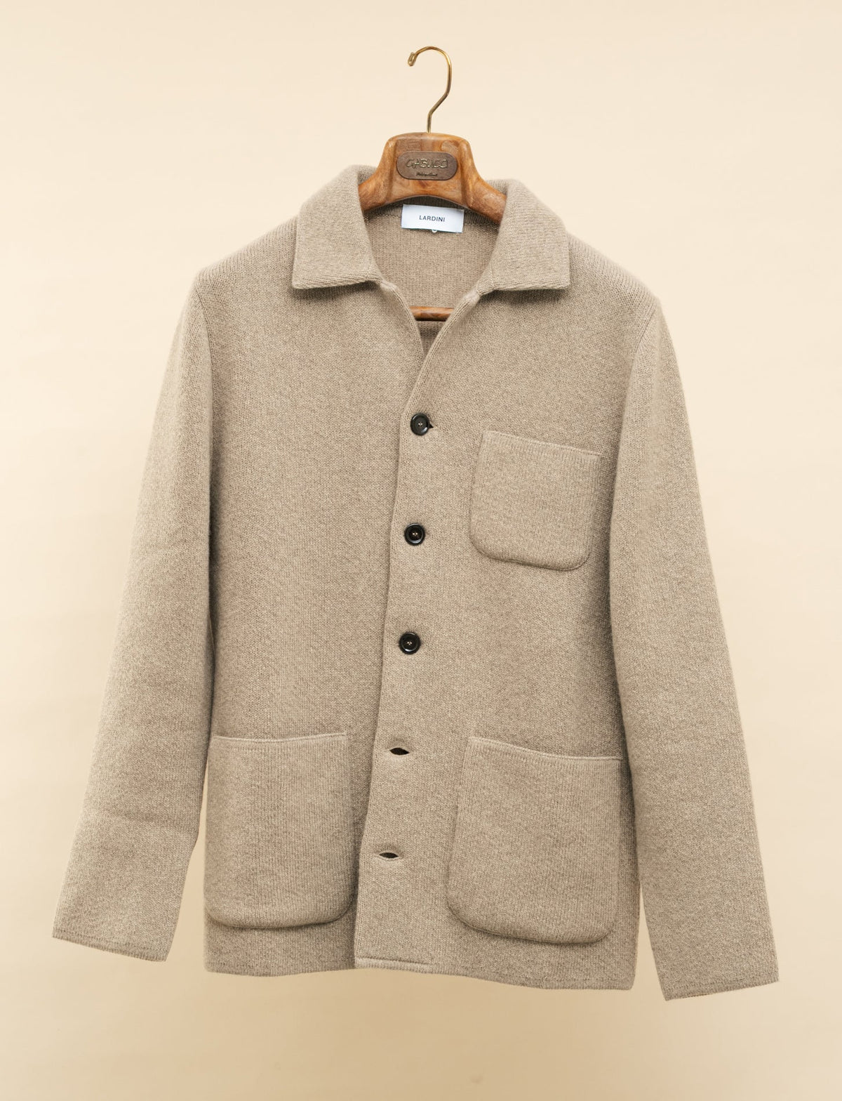 Cashmere Shirt Jacket Beige Lardini Knitwear S