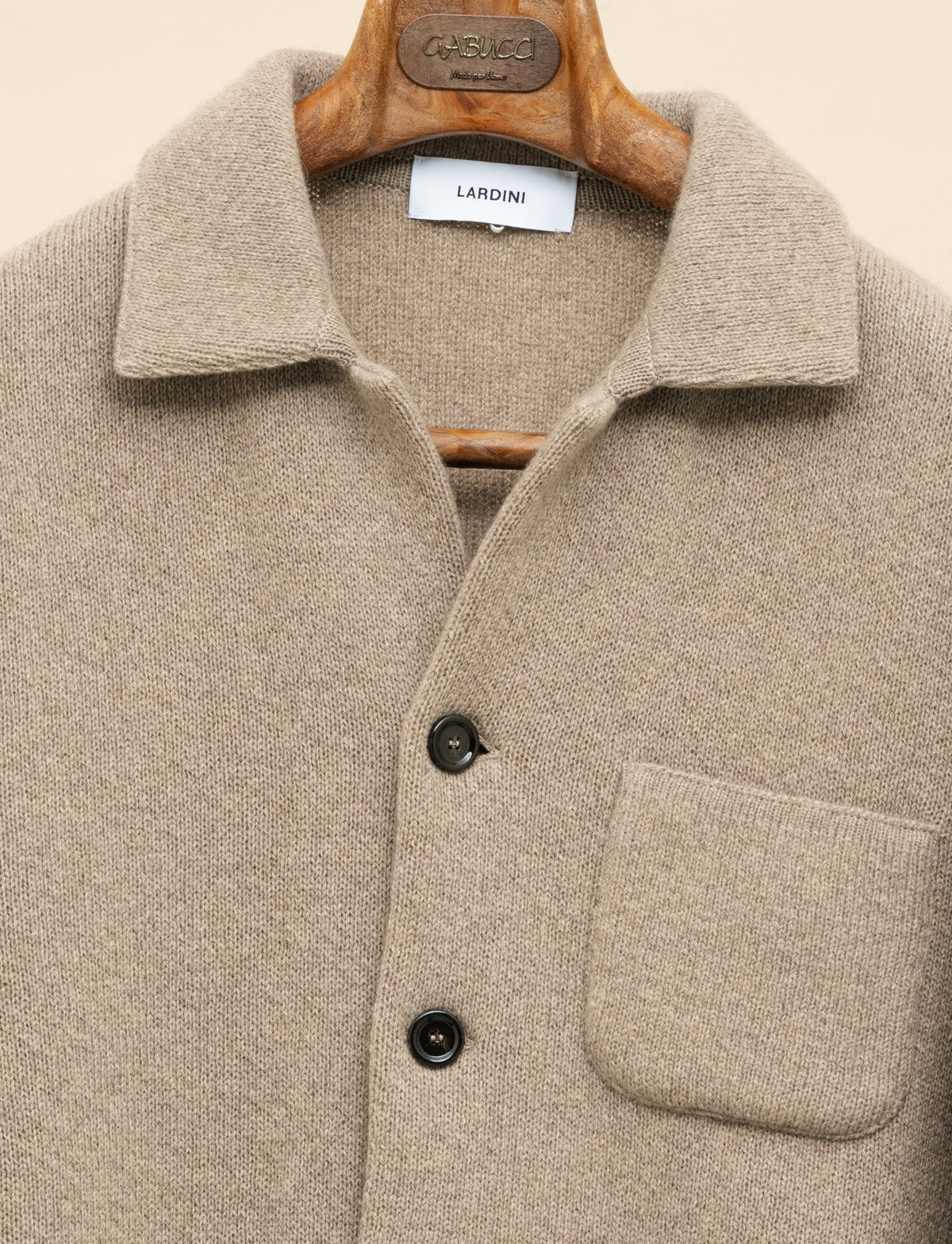 Cashmere Shirt Jacket Beige Lardini Knitwear S