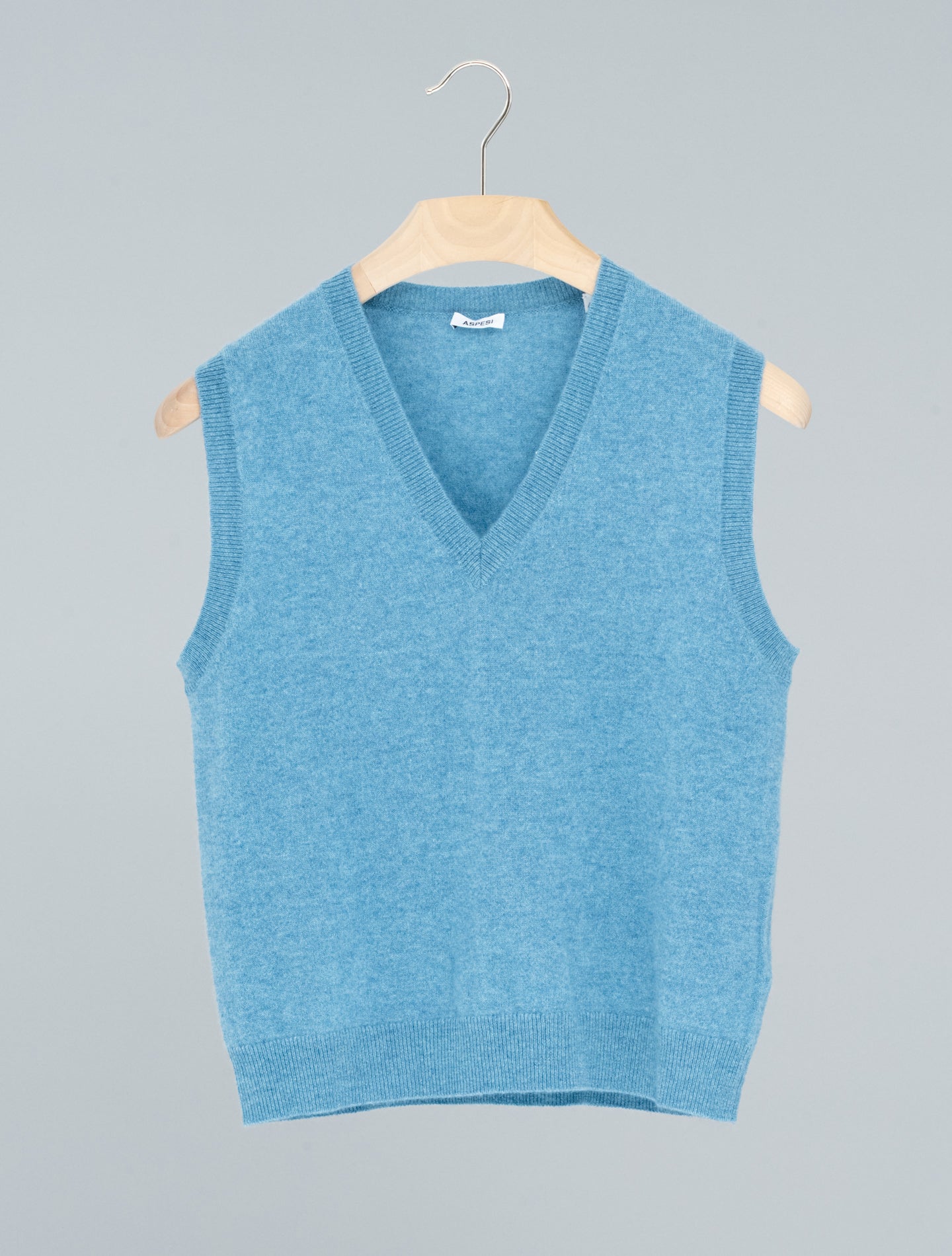 Cashmere Vest Top Azzurro Aspesi Knitwear IT 40