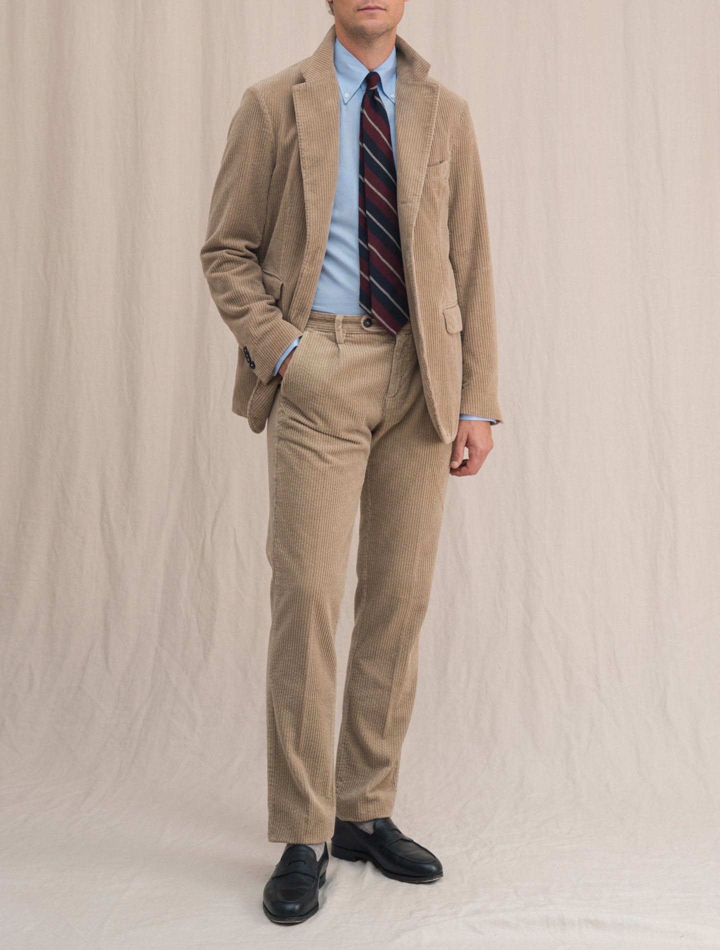 Catch2 Corduroy Single Breasted Jacket Beige | Gabucci