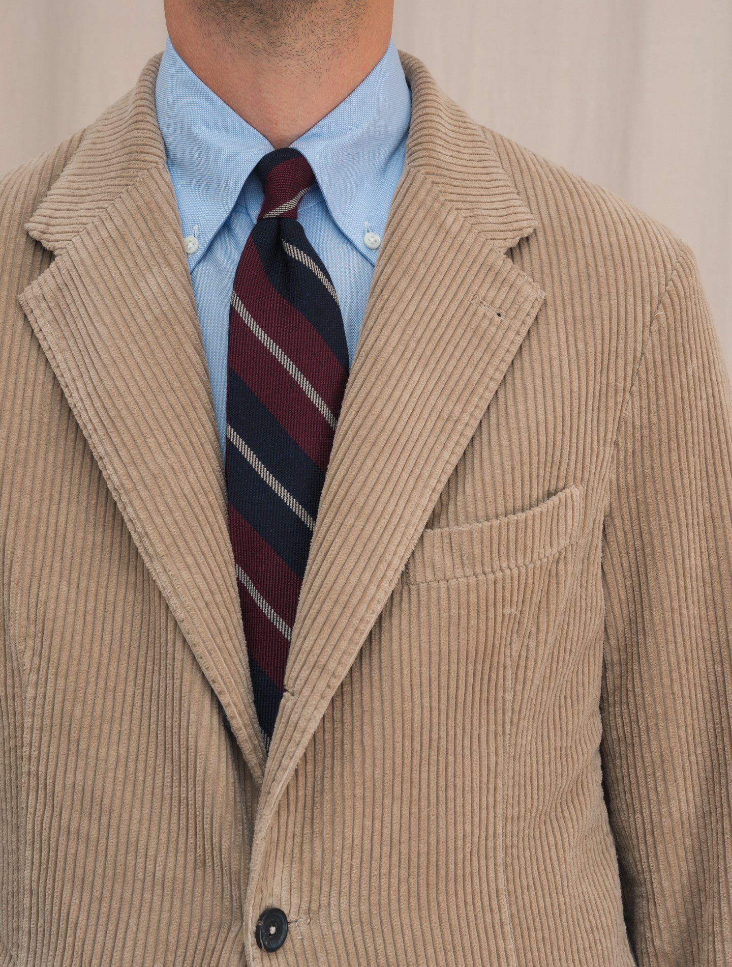 Catch2 Corduroy Single Breasted Jacket Beige | Gabucci