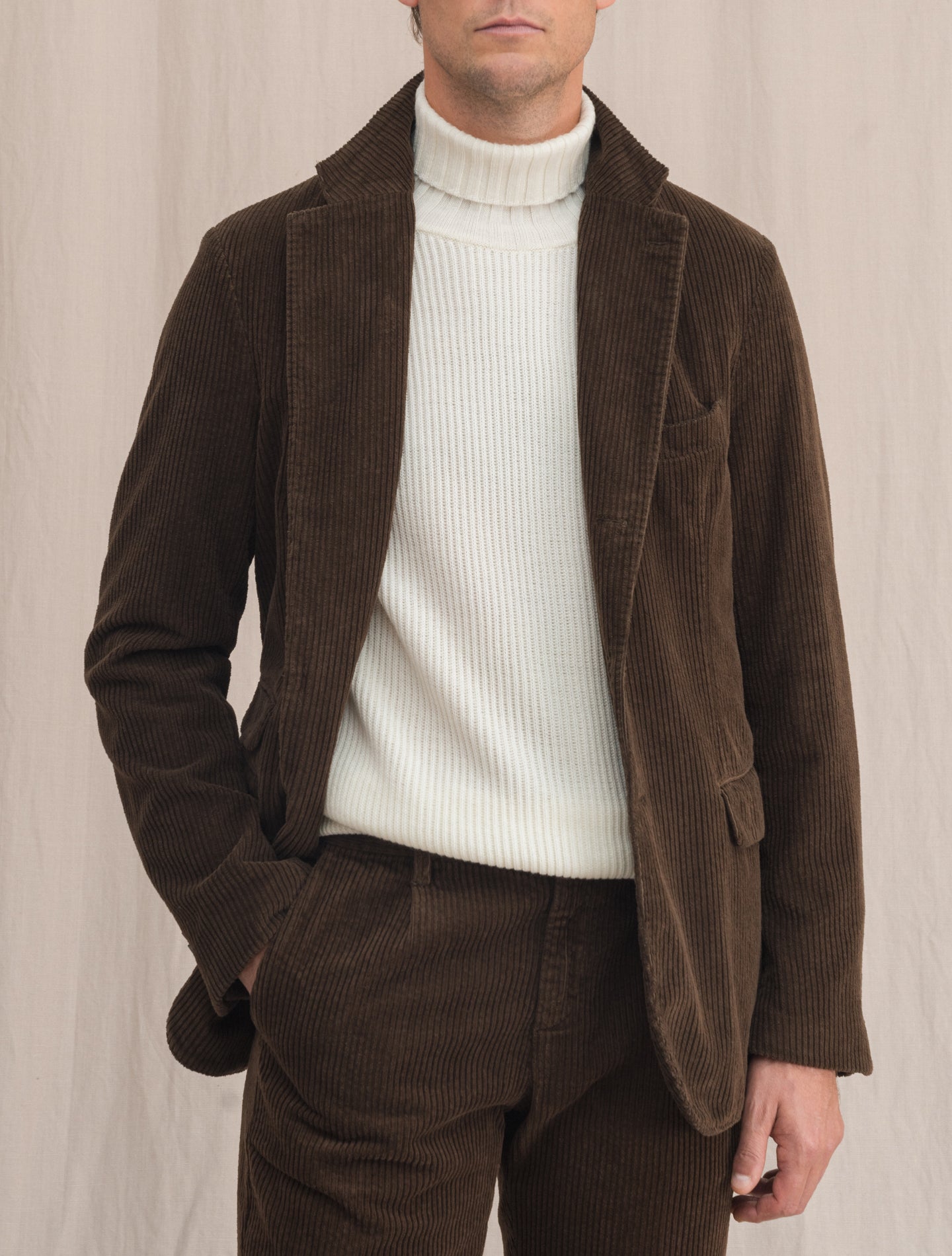 Catch2 Corduroy Single Breasted Jacket Brown | Gabucci