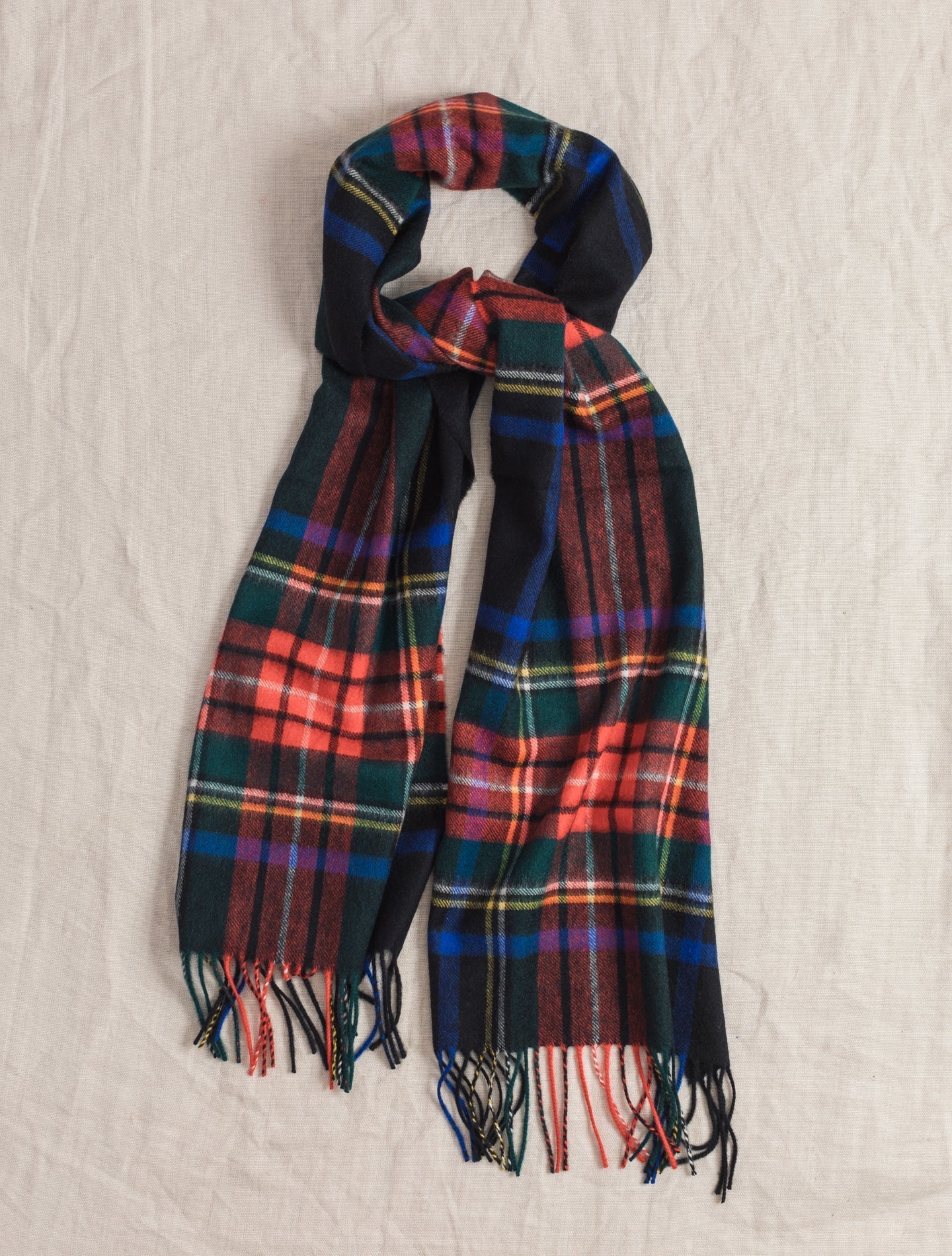 Checked Cashmere Woven Scarf Black | Gabucci