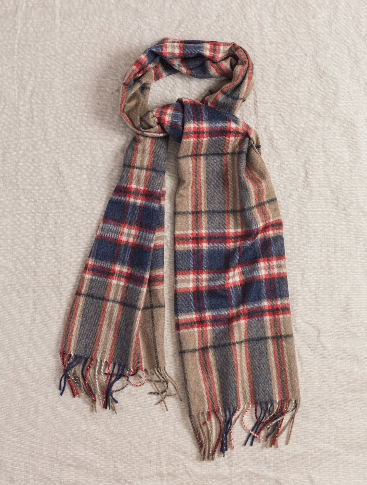 Checked Cashmere Woven Scarf Camel | Gabucci