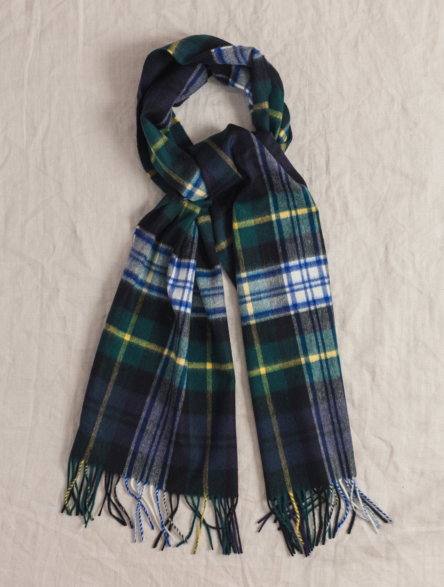 Checked Cashmere Woven Scarf Green | Gabucci