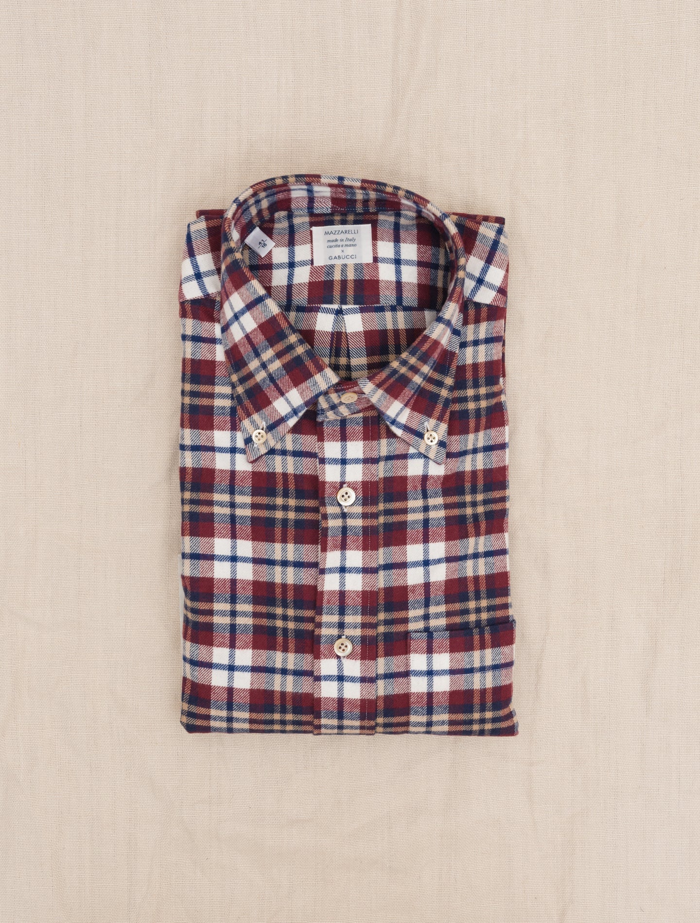 Checked Flannel IVY Fit Shirt Red Mazzarelli Shirts 38