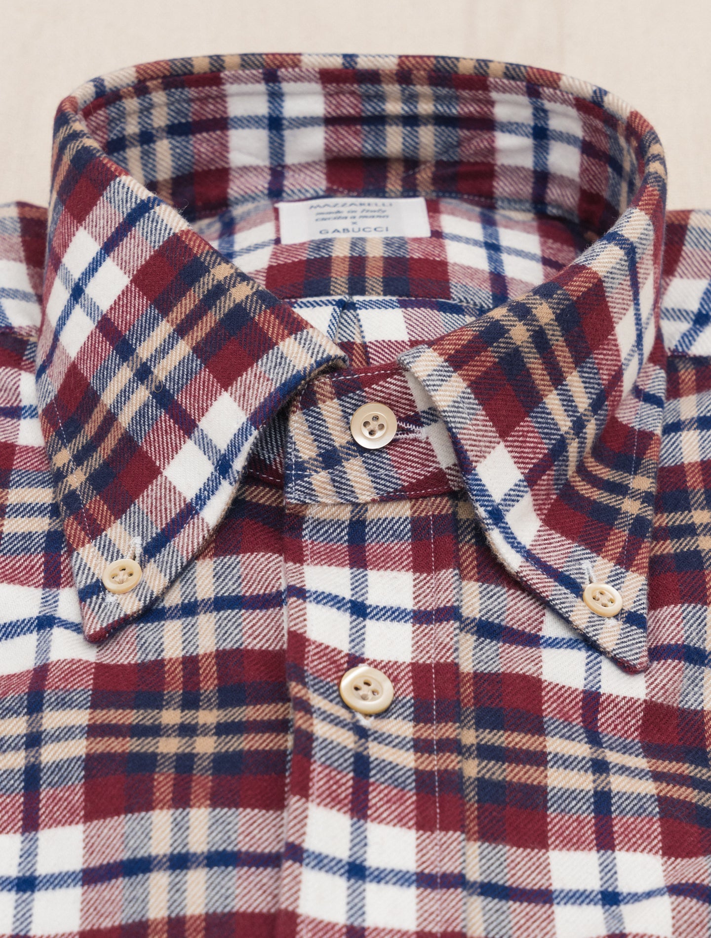 Checked Flannel IVY Fit Shirt Red Mazzarelli Shirts 38