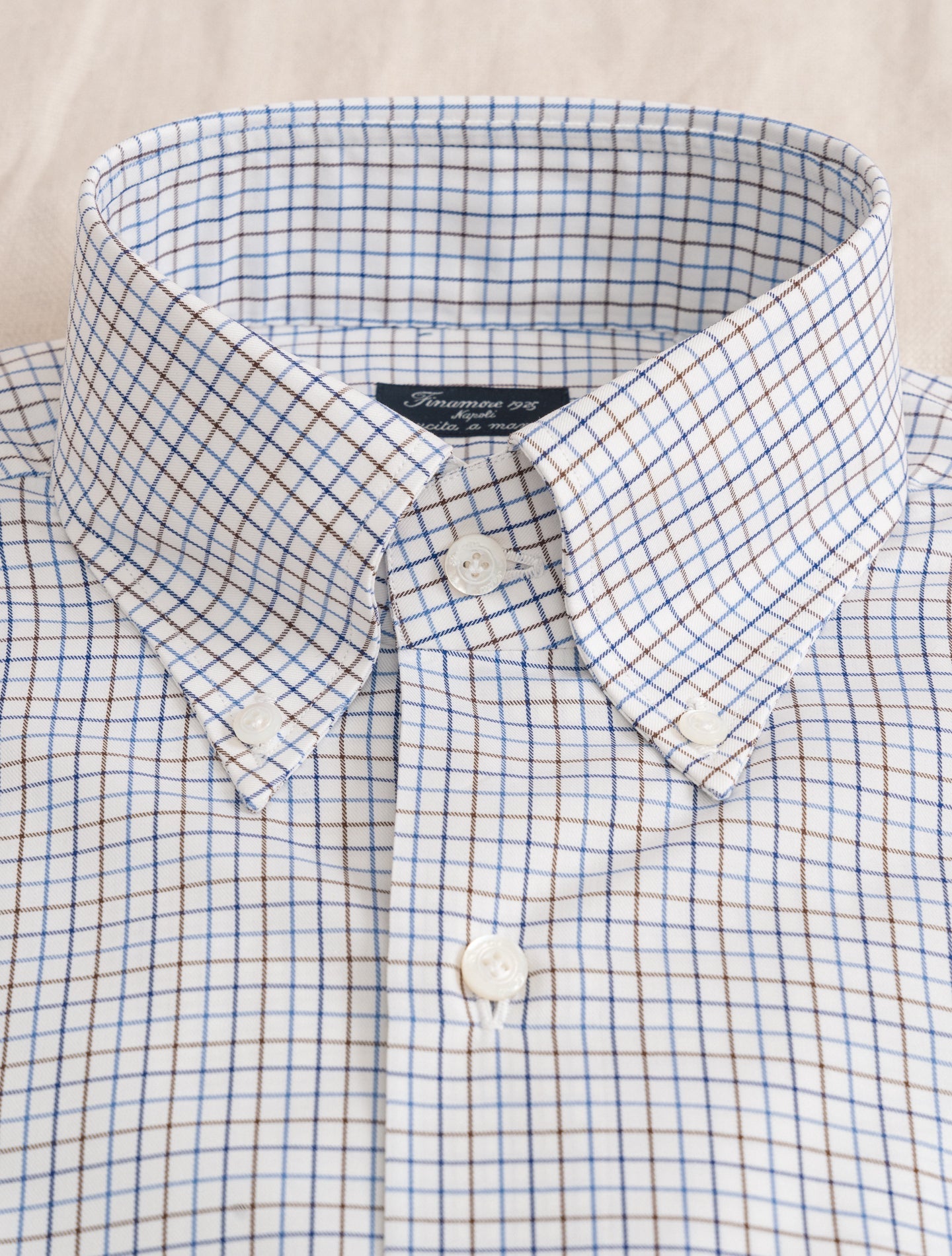 Checked Lucio 170 Napoli Shirt Brown | Gabucci